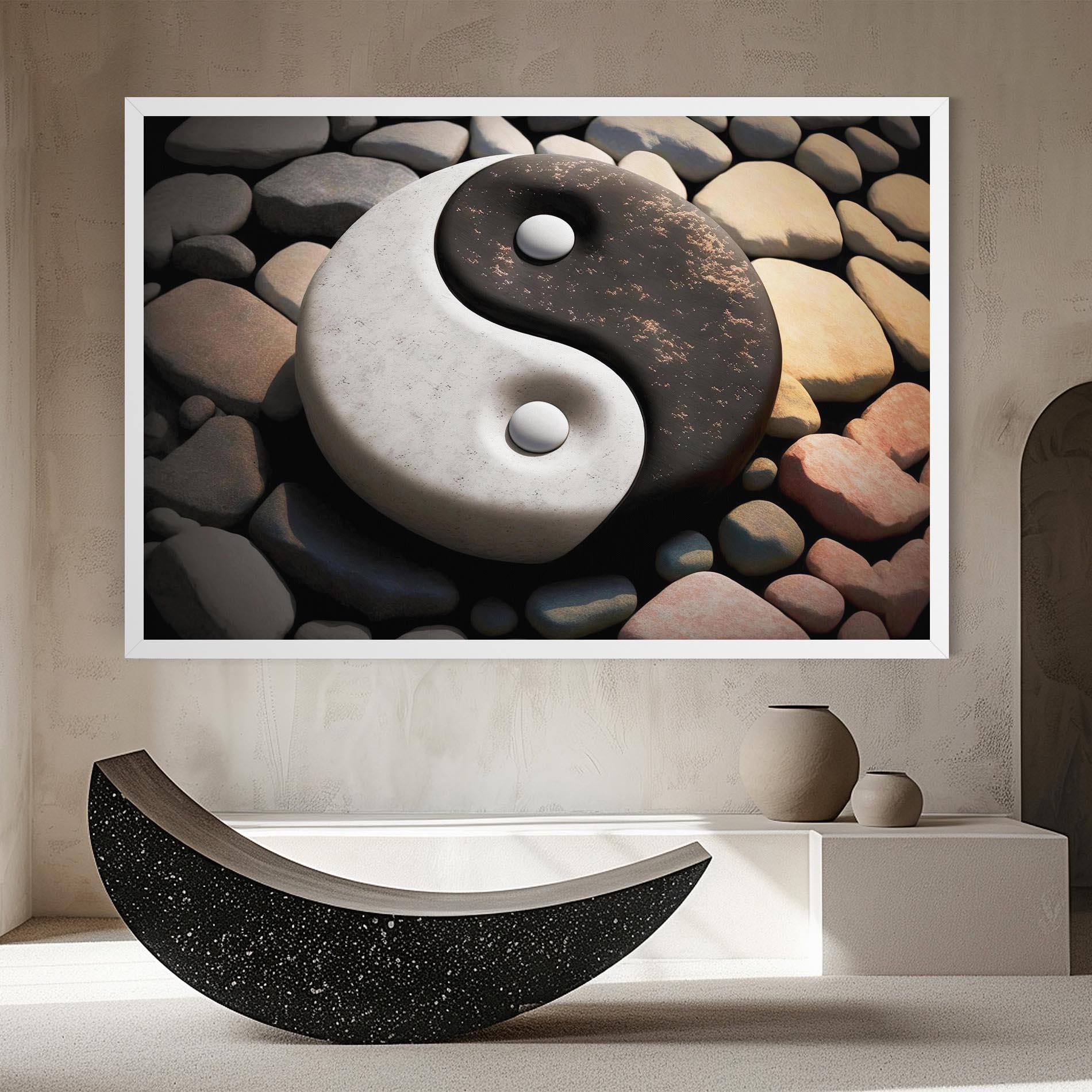 Leinwandbild Stone Yinyang mockup 8