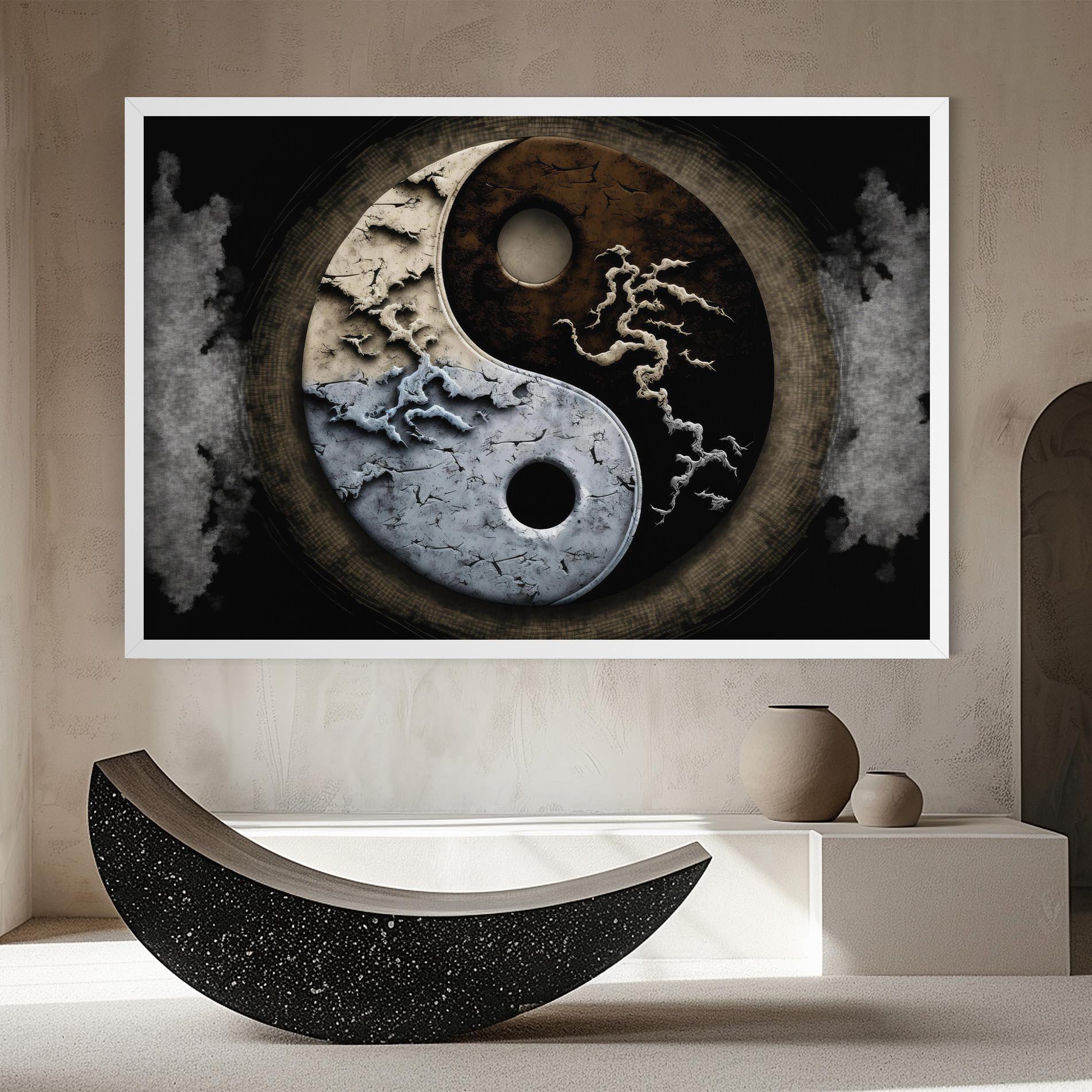 Leinwandbild Vintage Yinyang mockup 8
