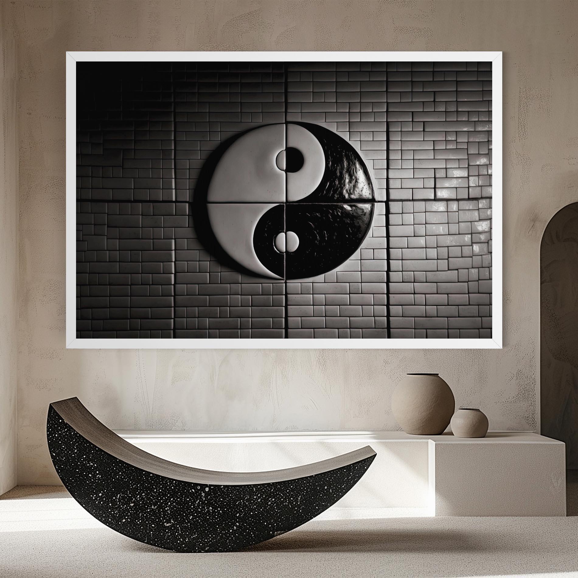 Leinwandbild Yinyang Tiles Wall mockup 8