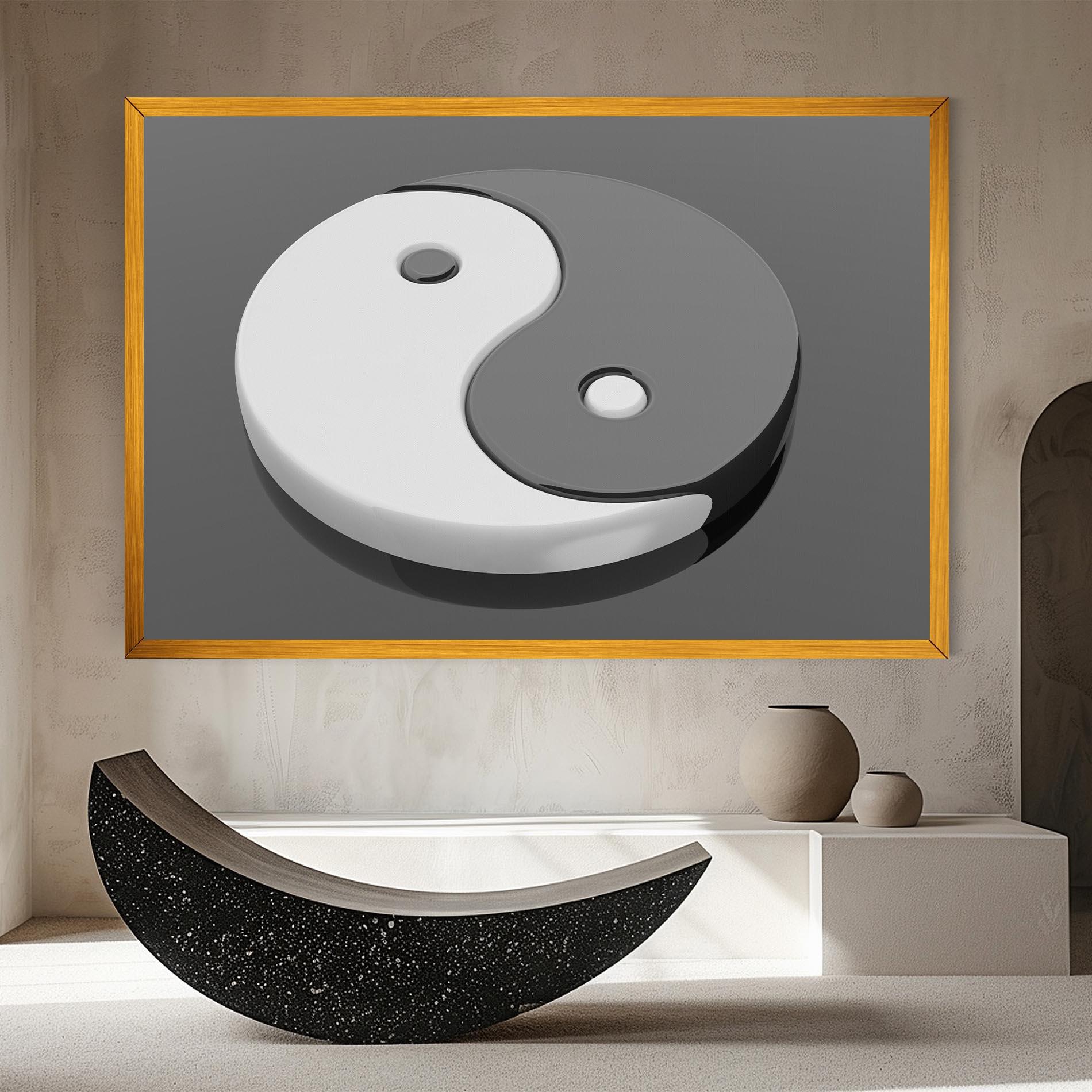 Leinwandbild 3d Yinyang mockup 8