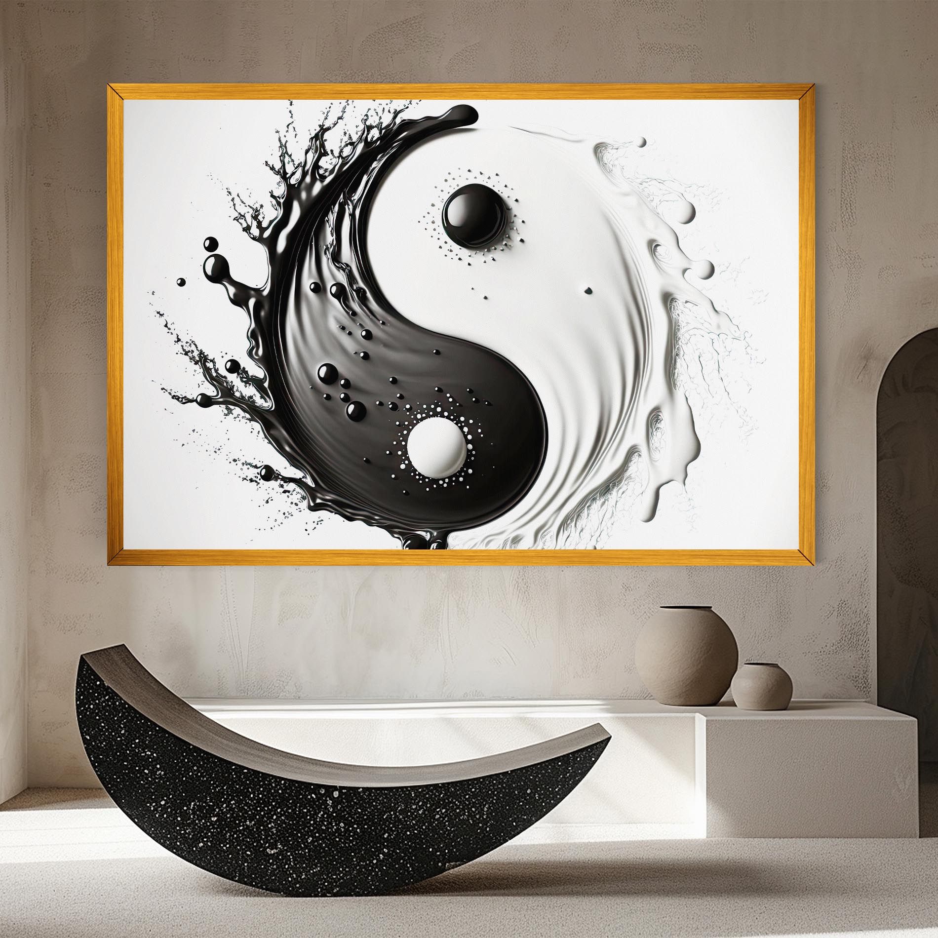 Black Liquid Yinyang mockup 8