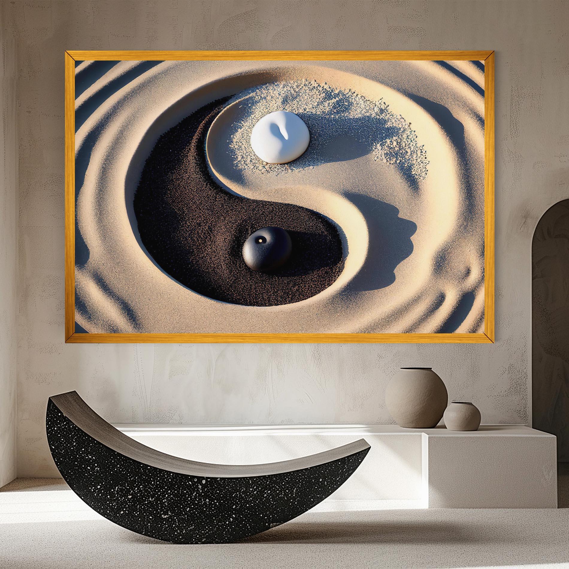 Leinwandbild Black Sand Yinyang mockup 8