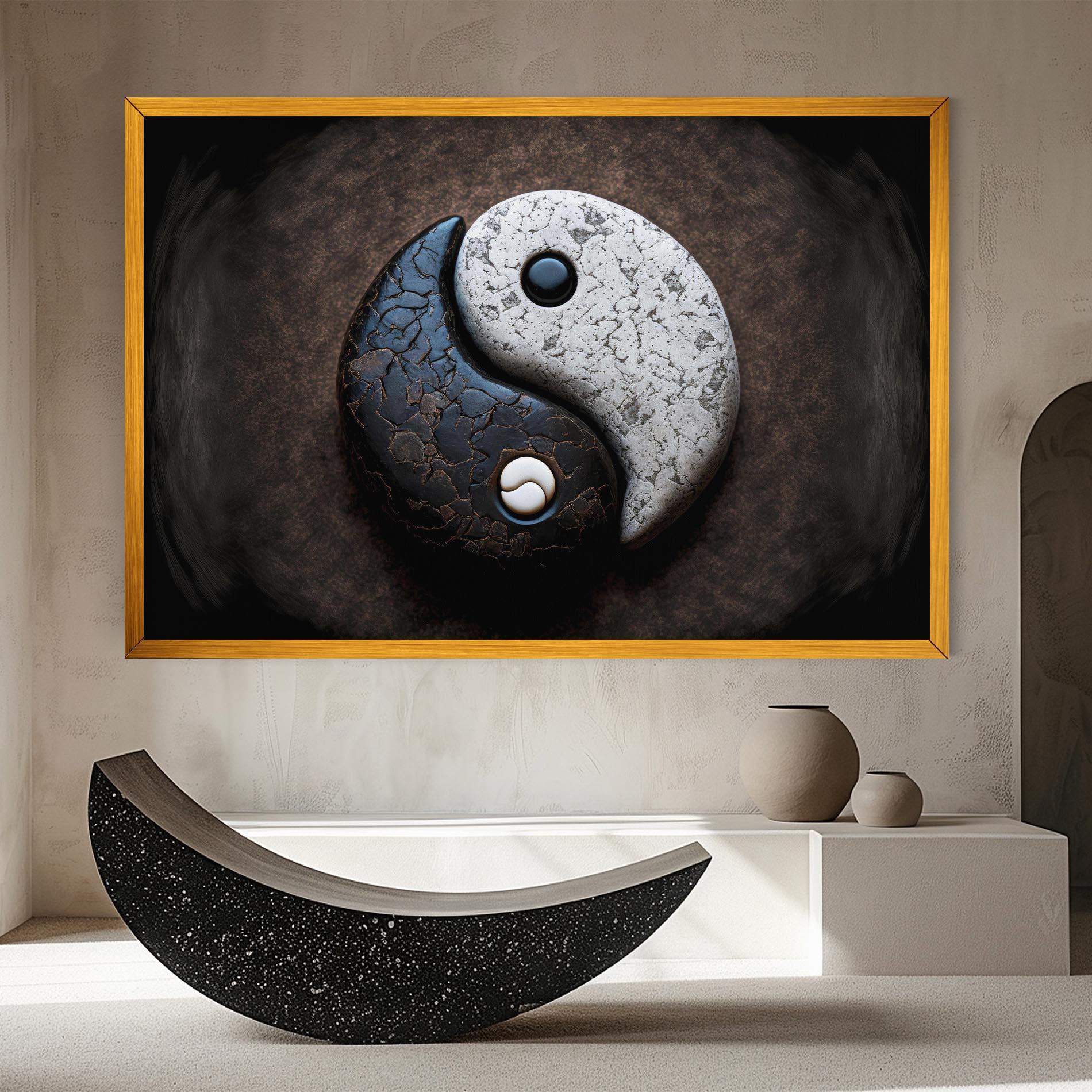 Leinwandbild Black Stone Yinyang mockup 8
