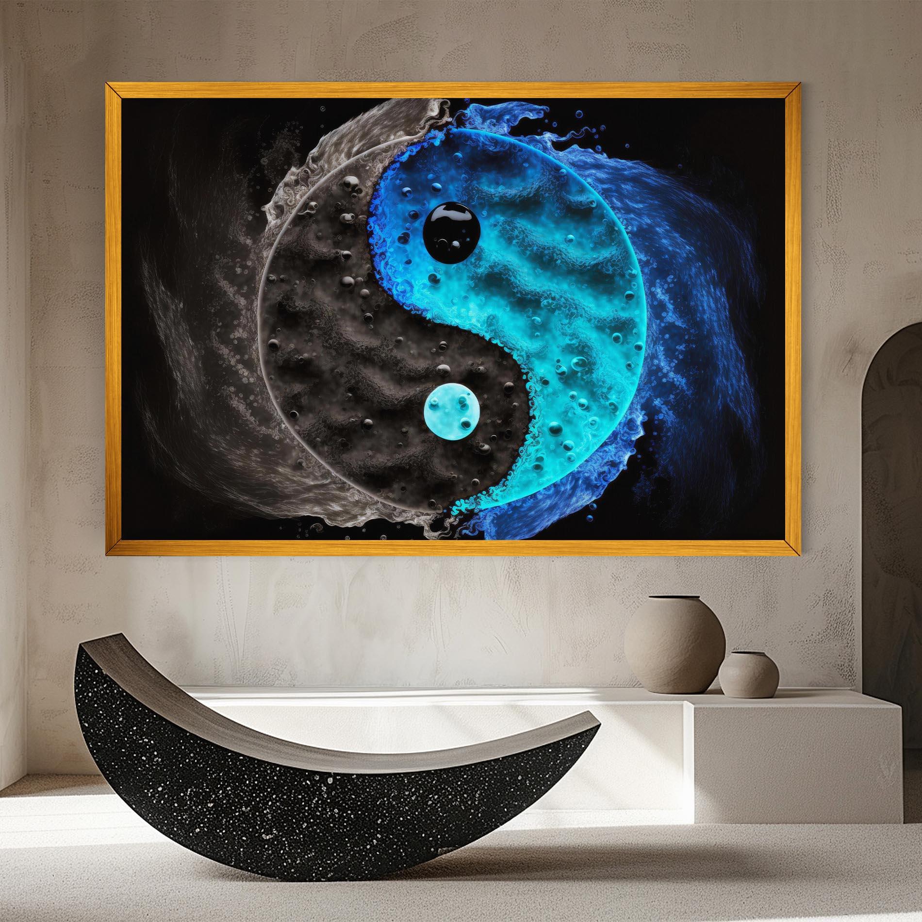 Leinwandbild Blue Water Yinyang mockup 8