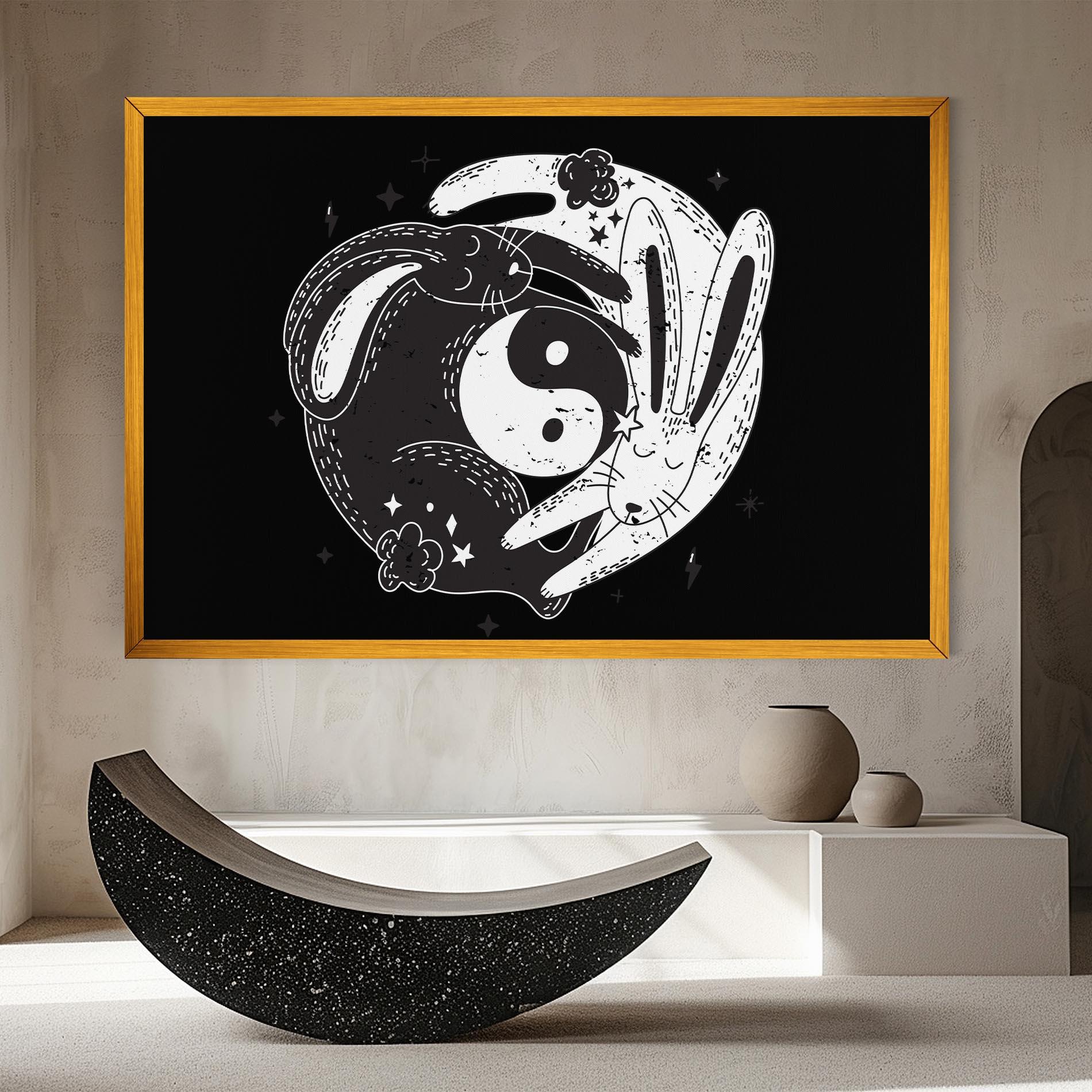 Leinwandbild Bunny Yinyang mockup 8