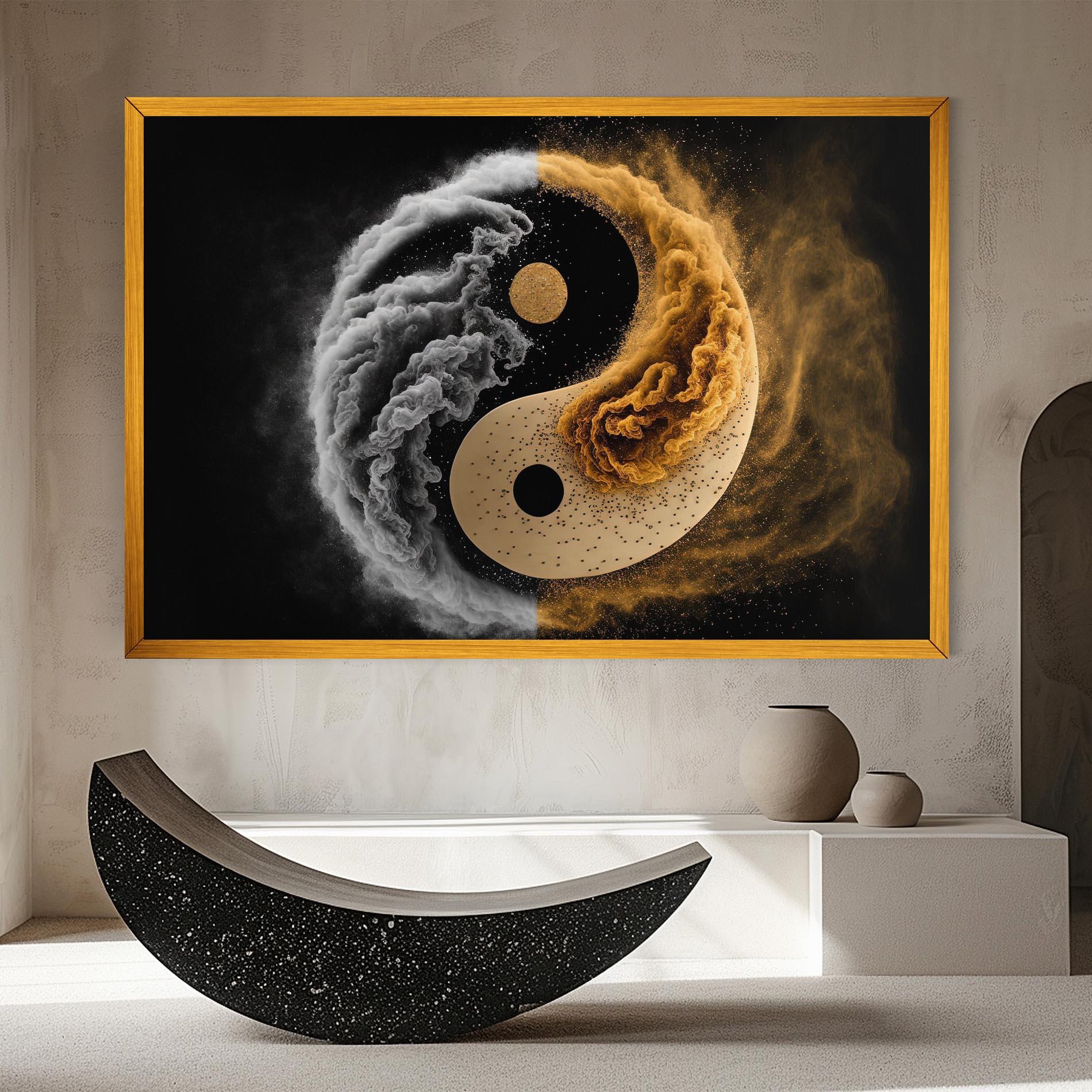 Leinwandbild Cream Smoke Yinyang mockup 8