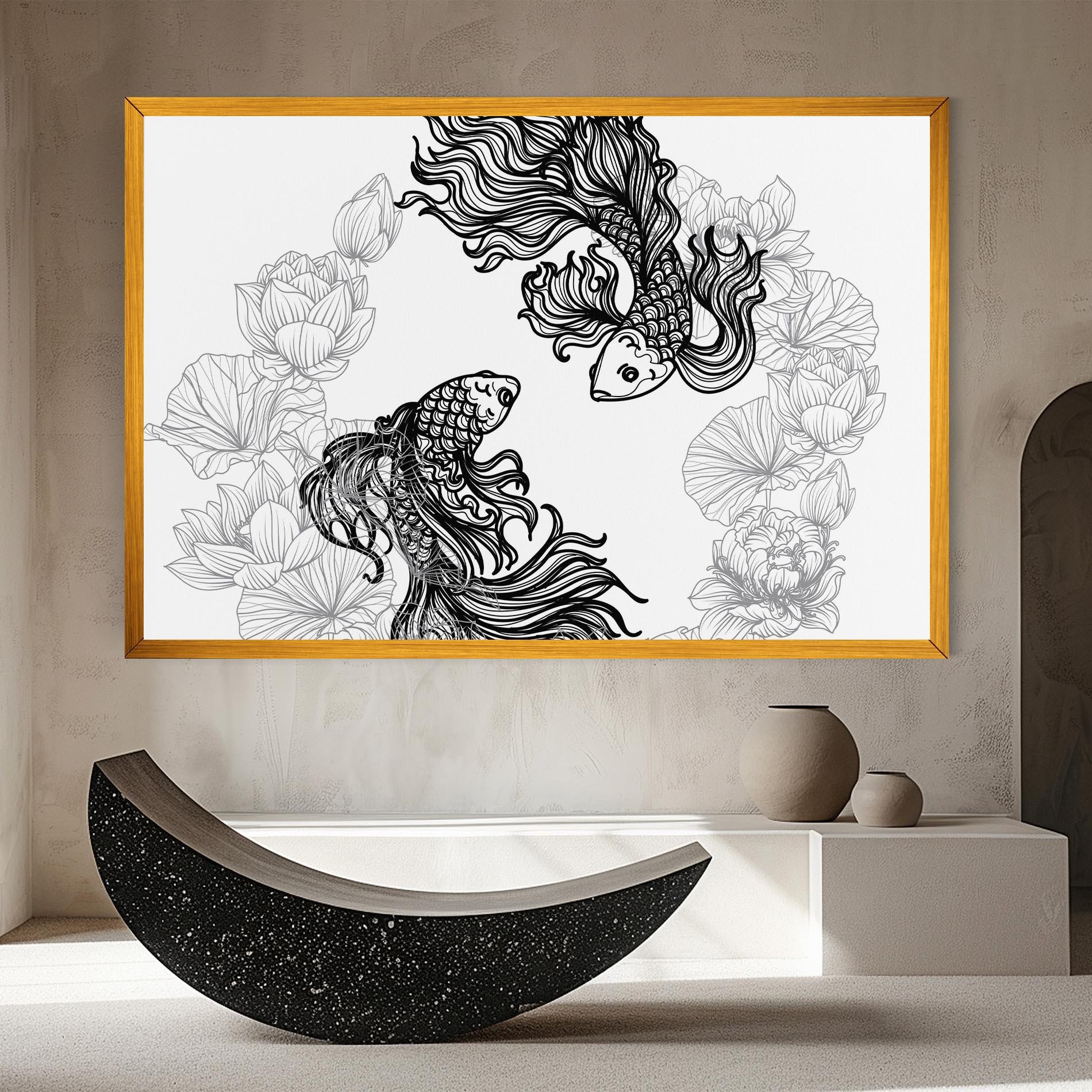 Leinwandbild Fish Yinyang mockup 8