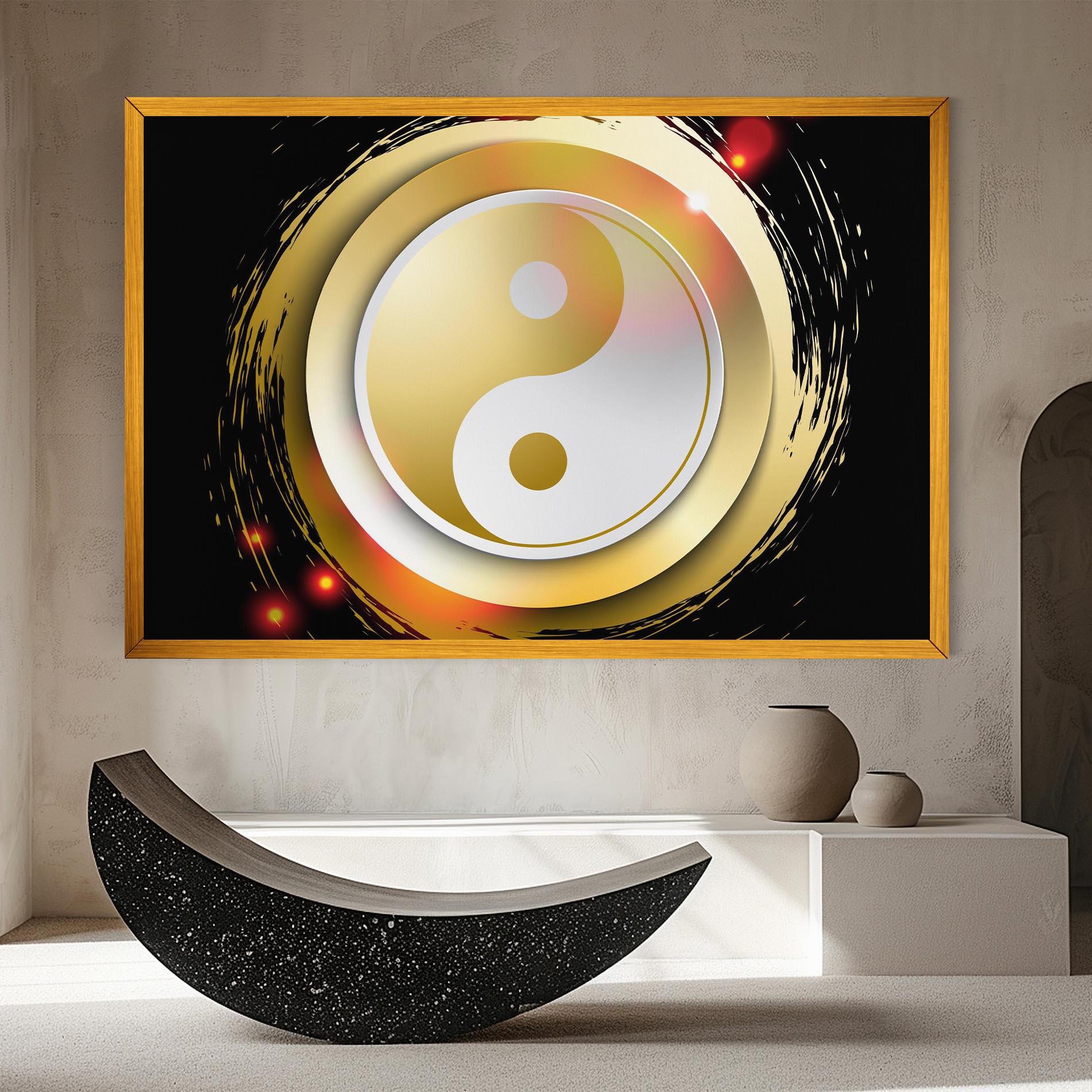 Leinwandbild Gold Light Yinyang mockup 8