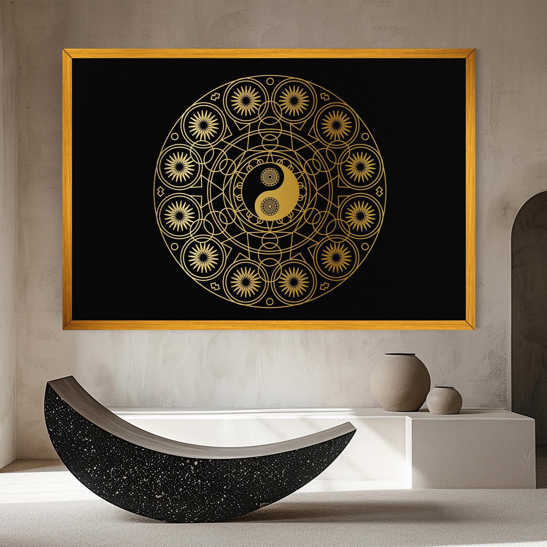 Leinwandbild Gold Meditation Mandala mockup 8
