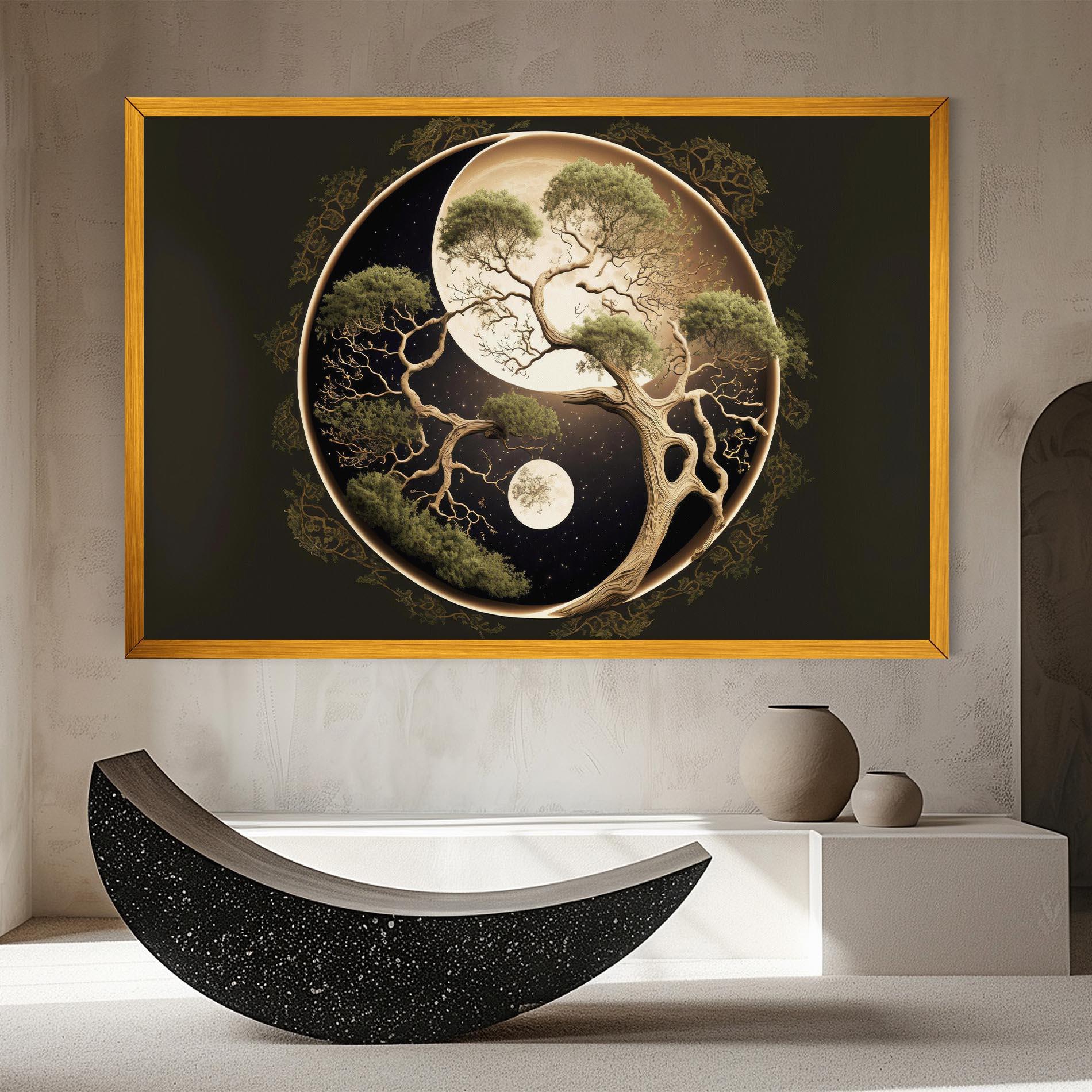 Leinwandbild Green Tree Yinyang mockup 8