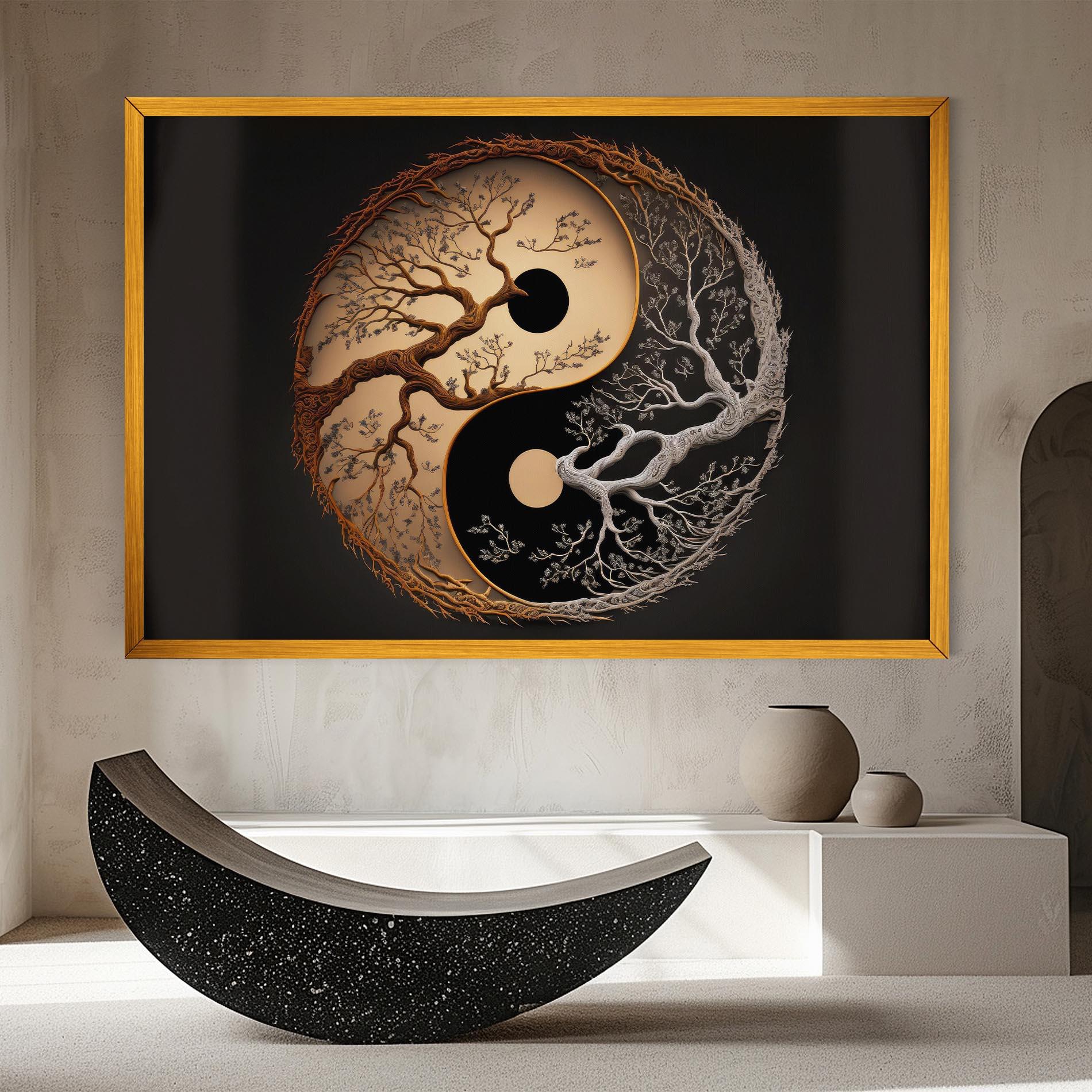 Leinwandbild Old Tree Yinyang mockup 8