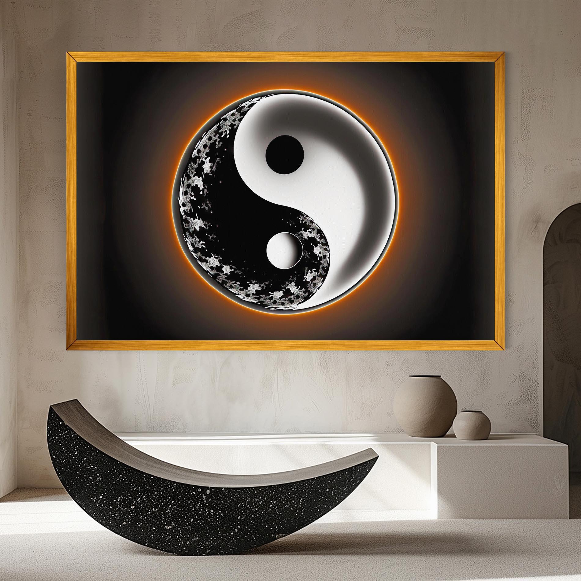 Leinwandbild Purple Light Yinyang mockup 8