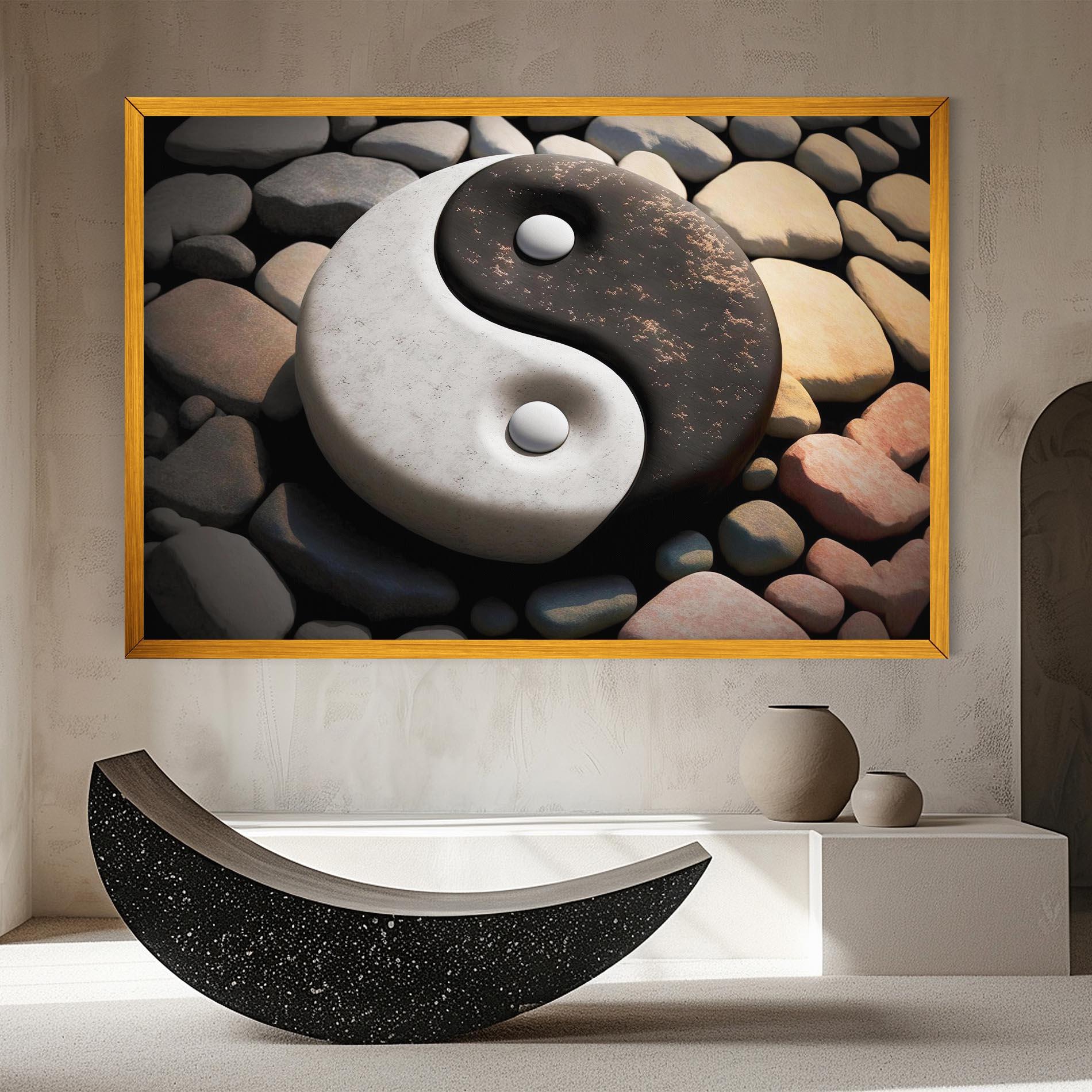 Leinwandbild Stone Yinyang mockup 8