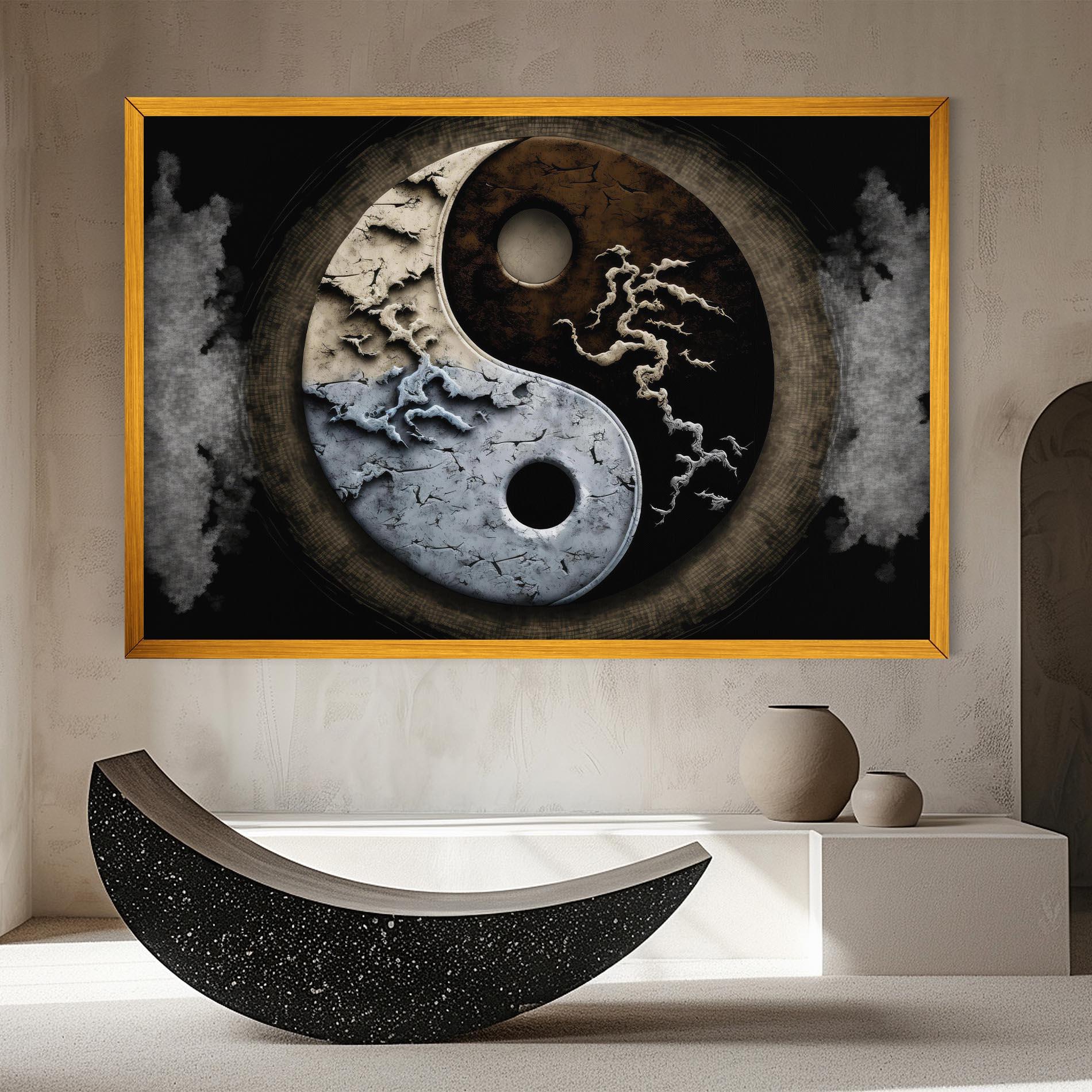 Leinwandbild Vintage Yinyang mockup 8