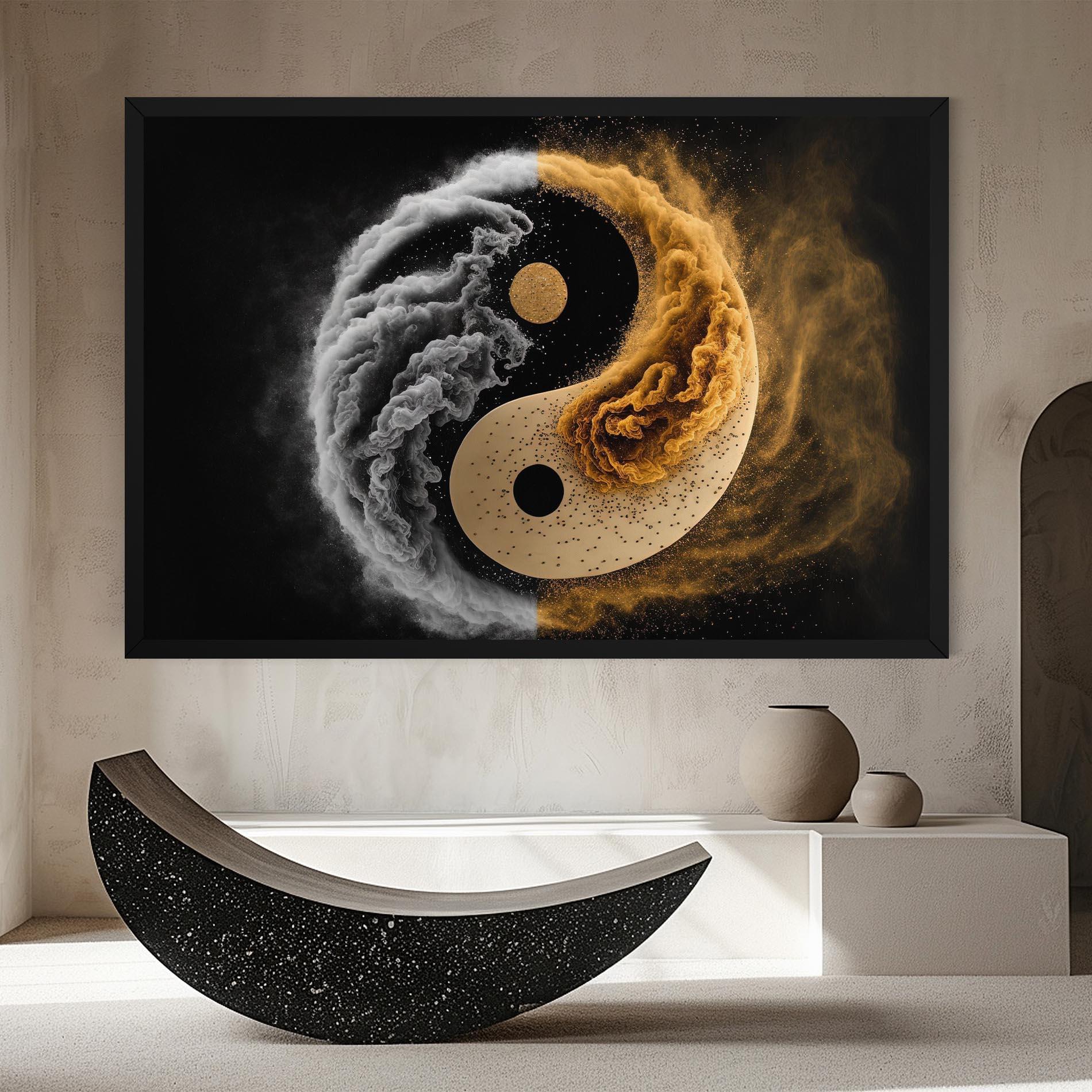 Leinwandbild Cream Smoke Yinyang mockup 8