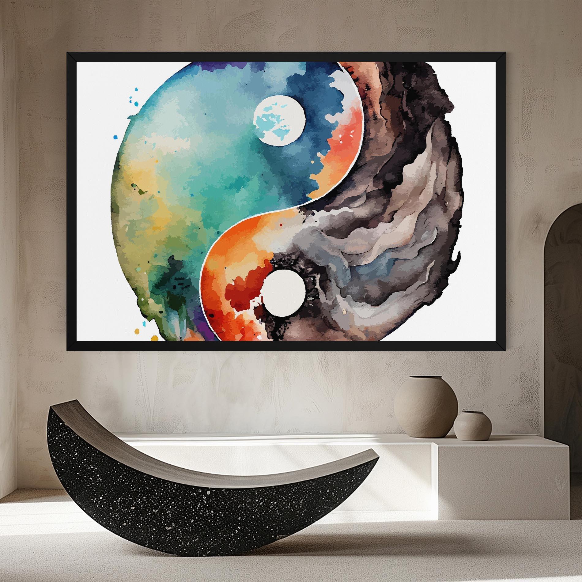 Leinwandbild Earth Yinyang Art mockup 8