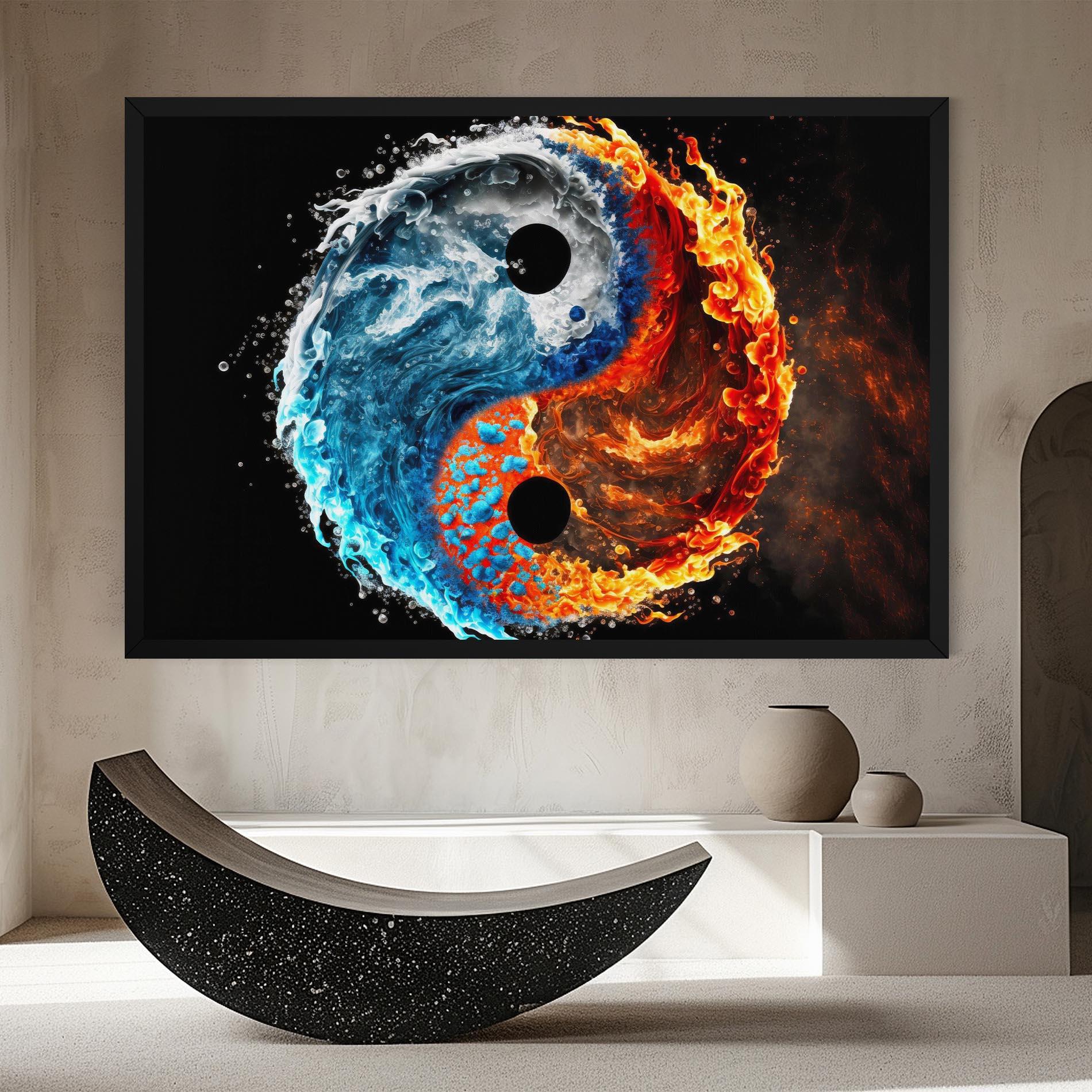 Leinwandbild Fire Water Yin Yang mockup 8
