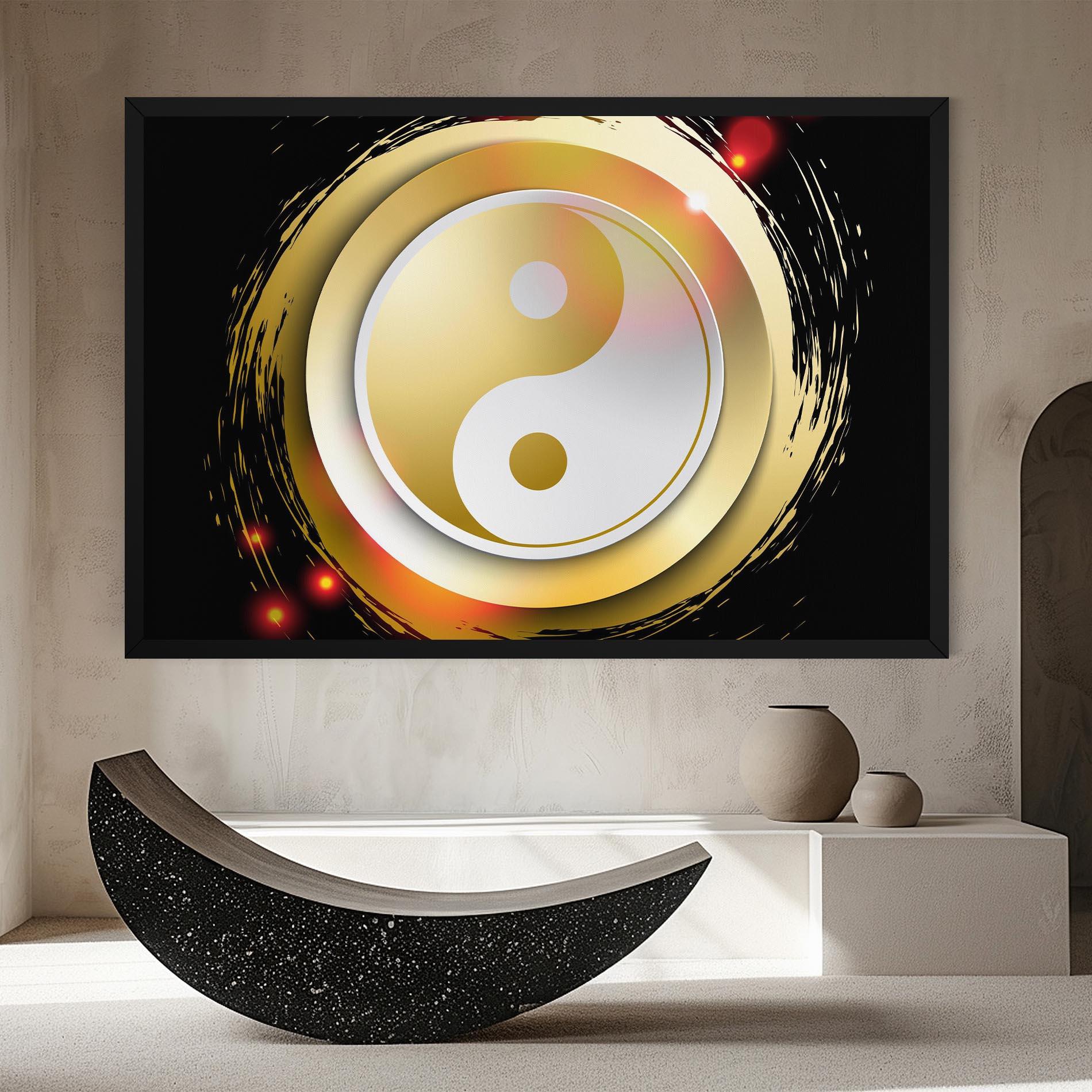 Leinwandbild Gold Light Yinyang mockup 8