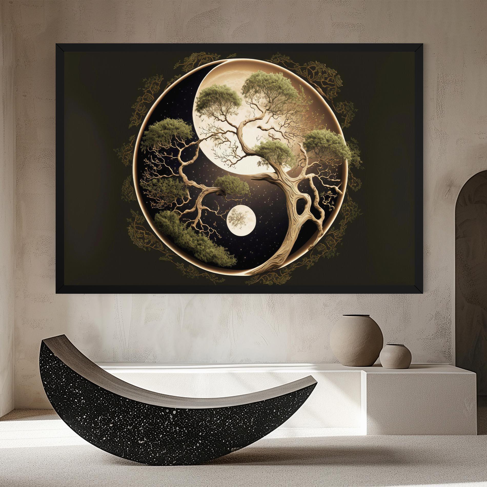 Leinwandbild Green Tree Yinyang mockup 8