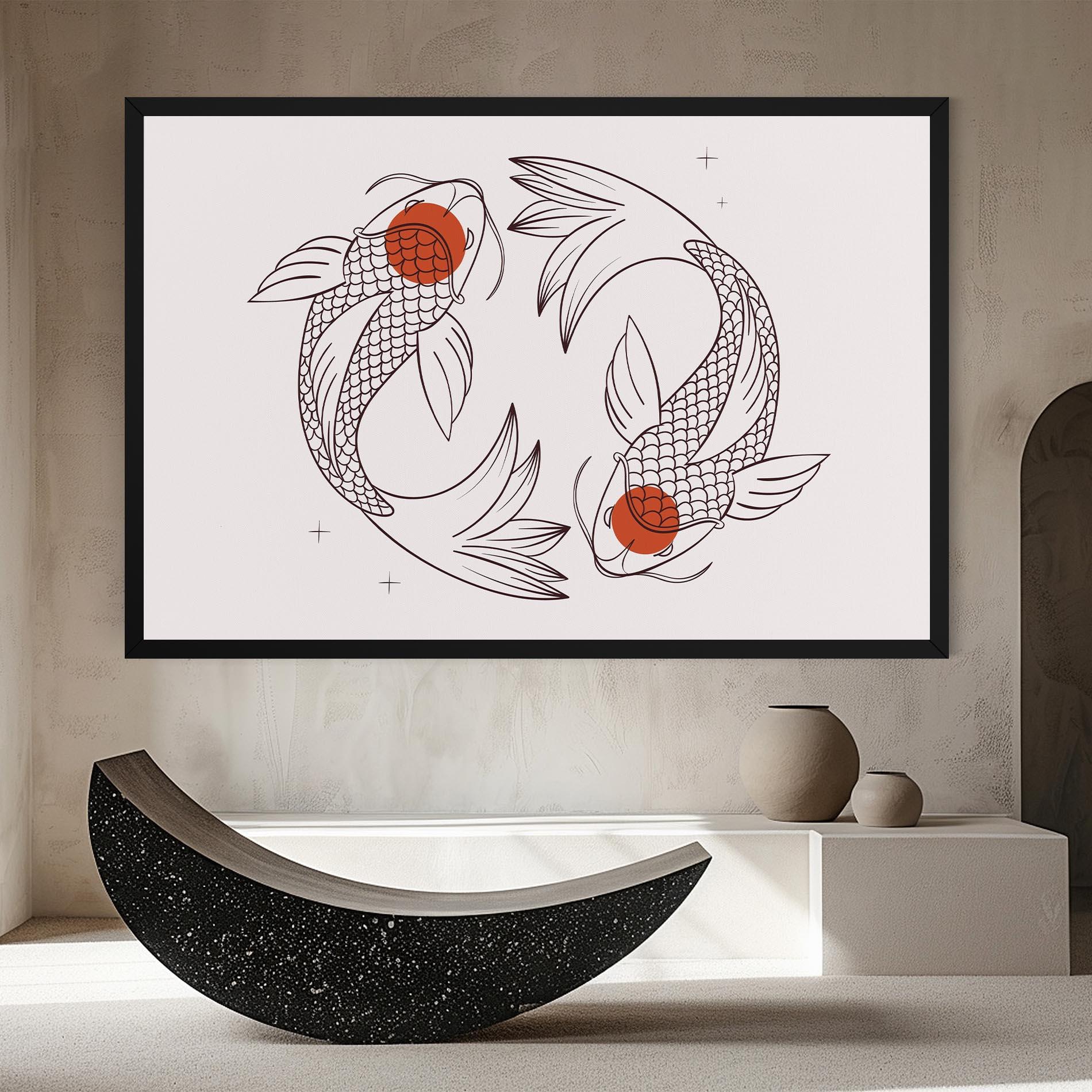 Leinwandbild Koi Yinyang Art mockup 8