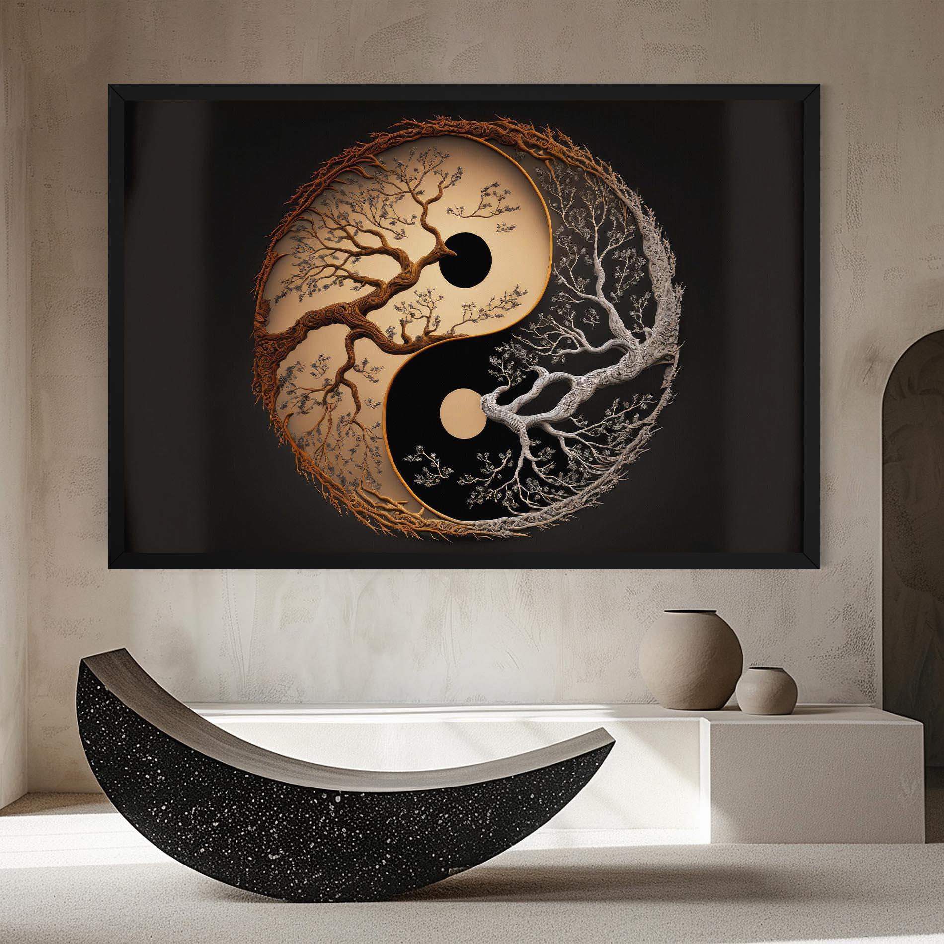 Leinwandbild Old Tree Yinyang mockup 8