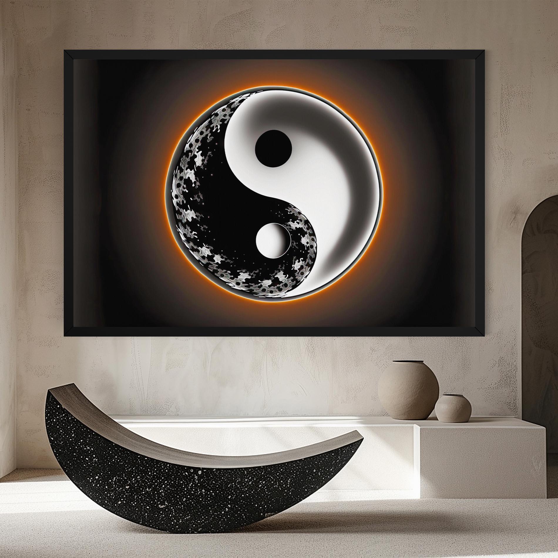 Leinwandbild Purple Light Yinyang mockup 8