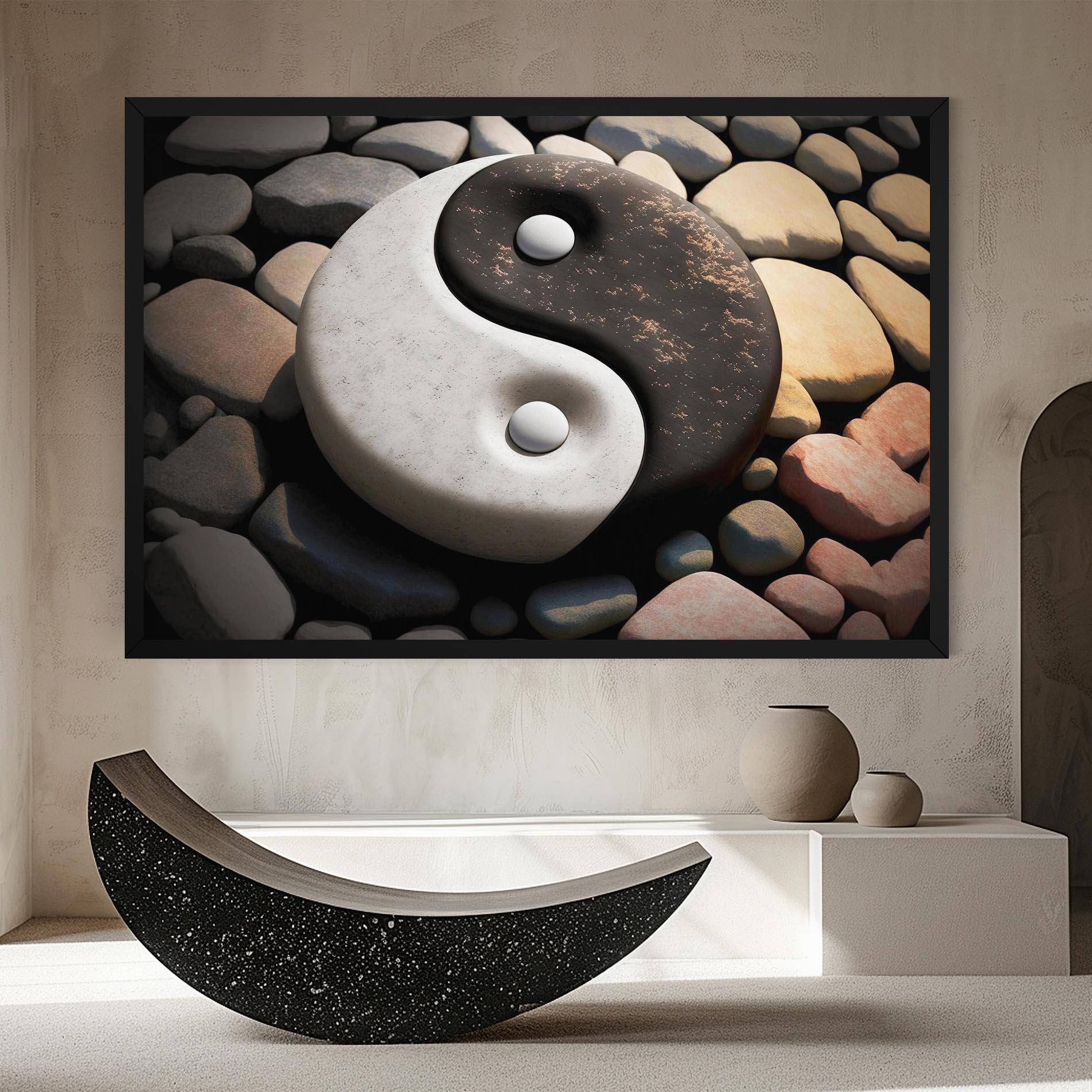 Leinwandbild Stone Yinyang mockup 8