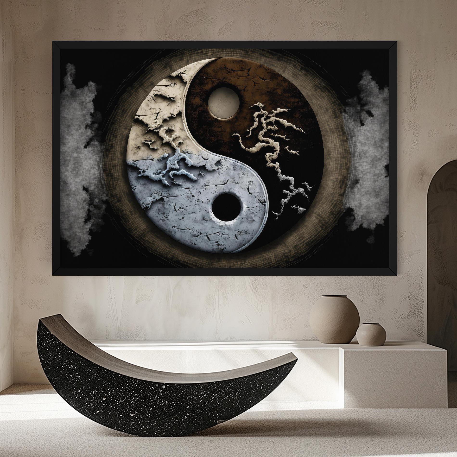 Leinwandbild Vintage Yinyang mockup 8