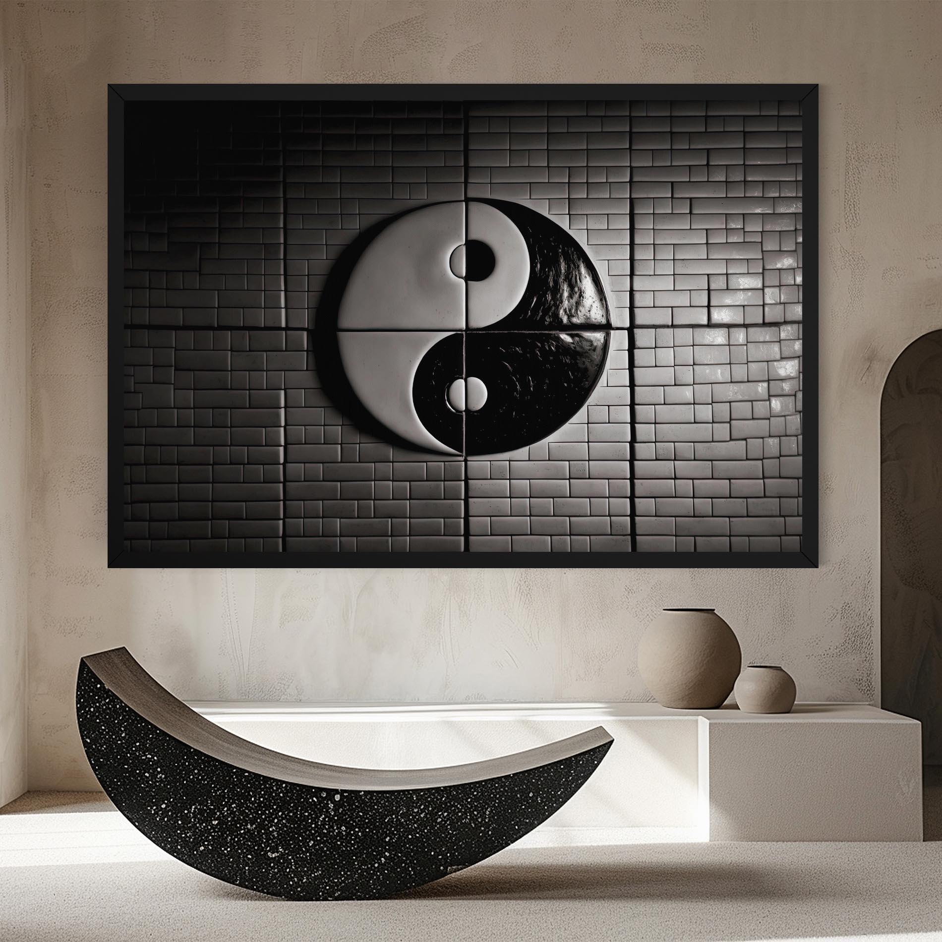 Leinwandbild Yinyang Tiles Wall mockup 8