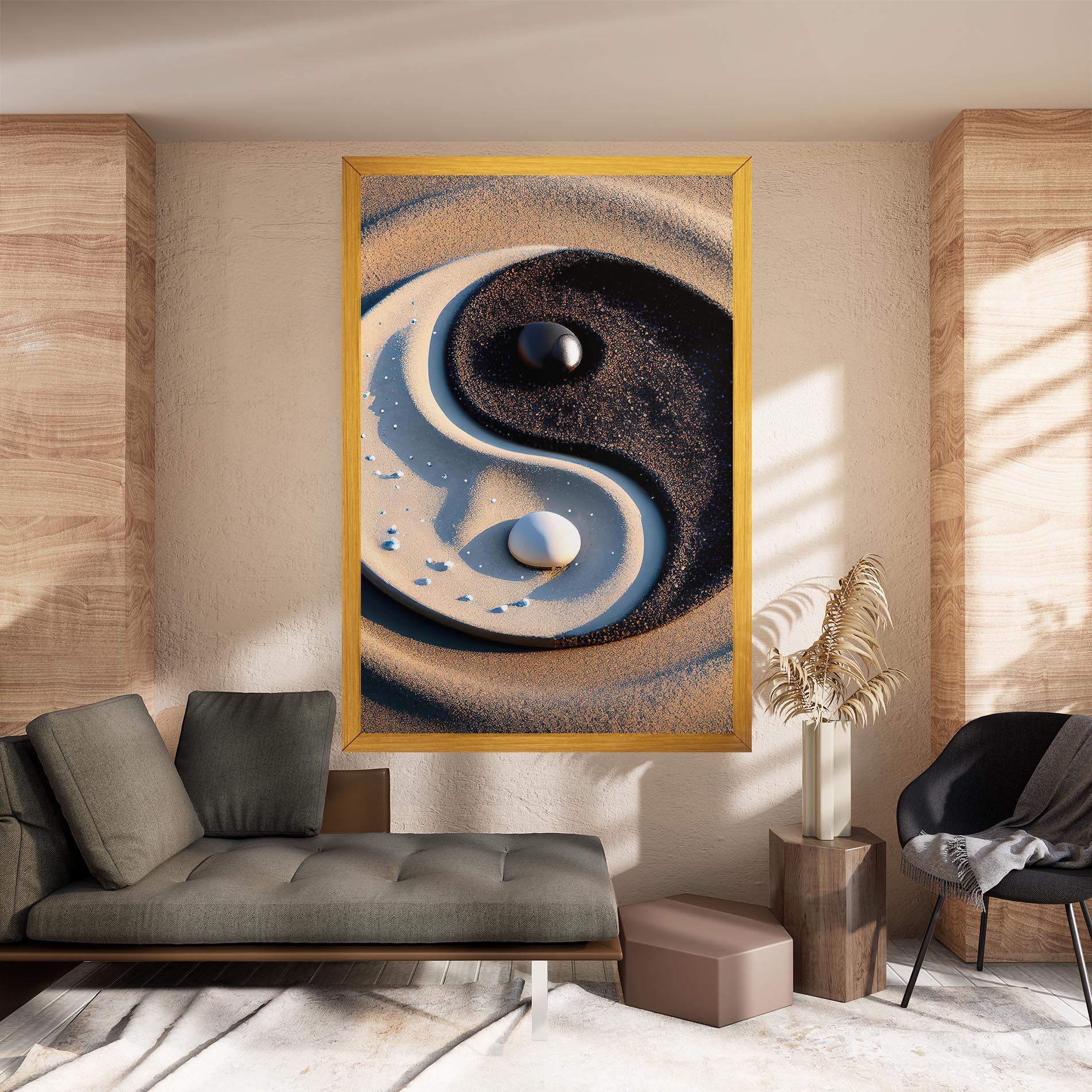 Leinwandbild Pretty Sand Yinyang mockup 8