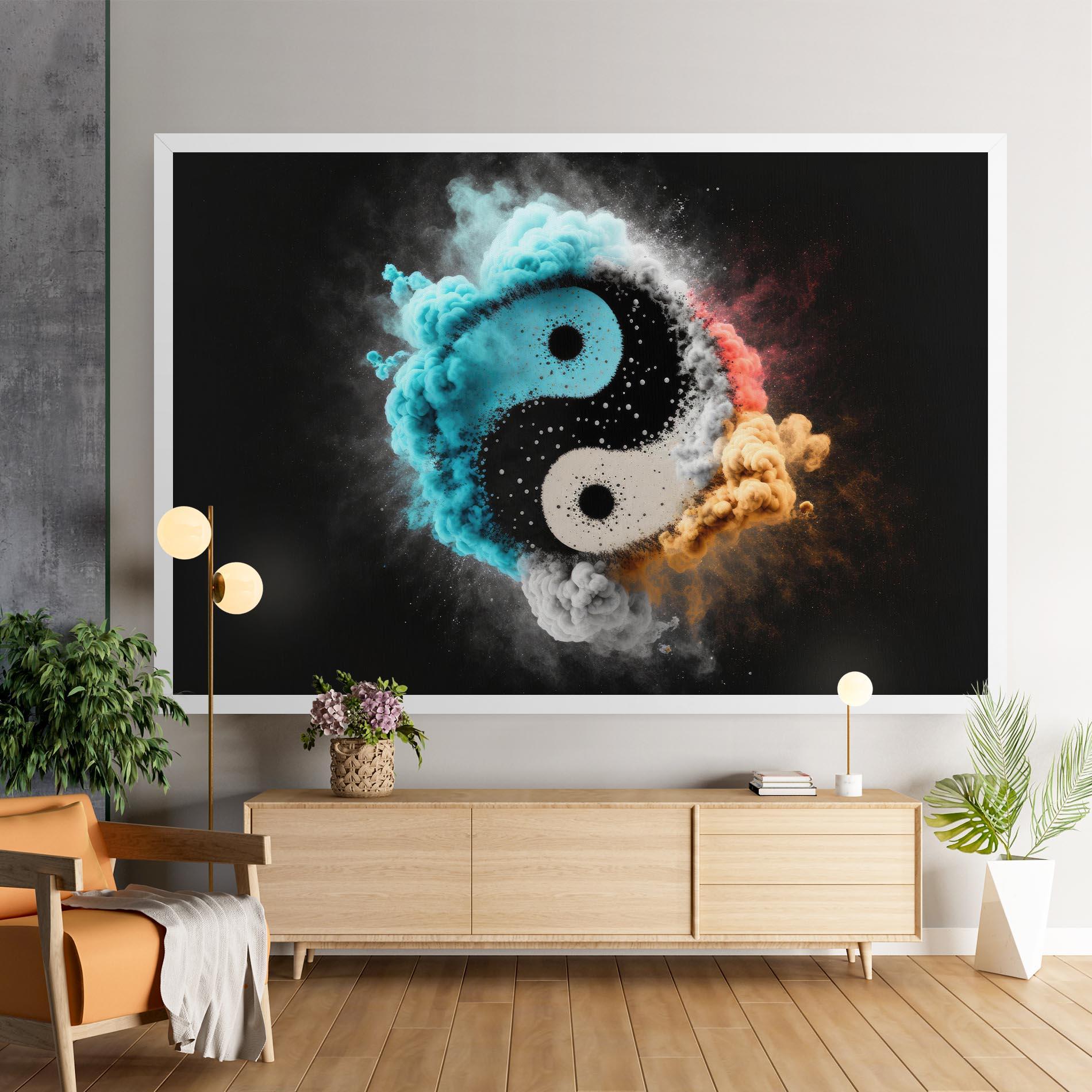 Leinwandbild Blue Smoke Yinuang mockup 9