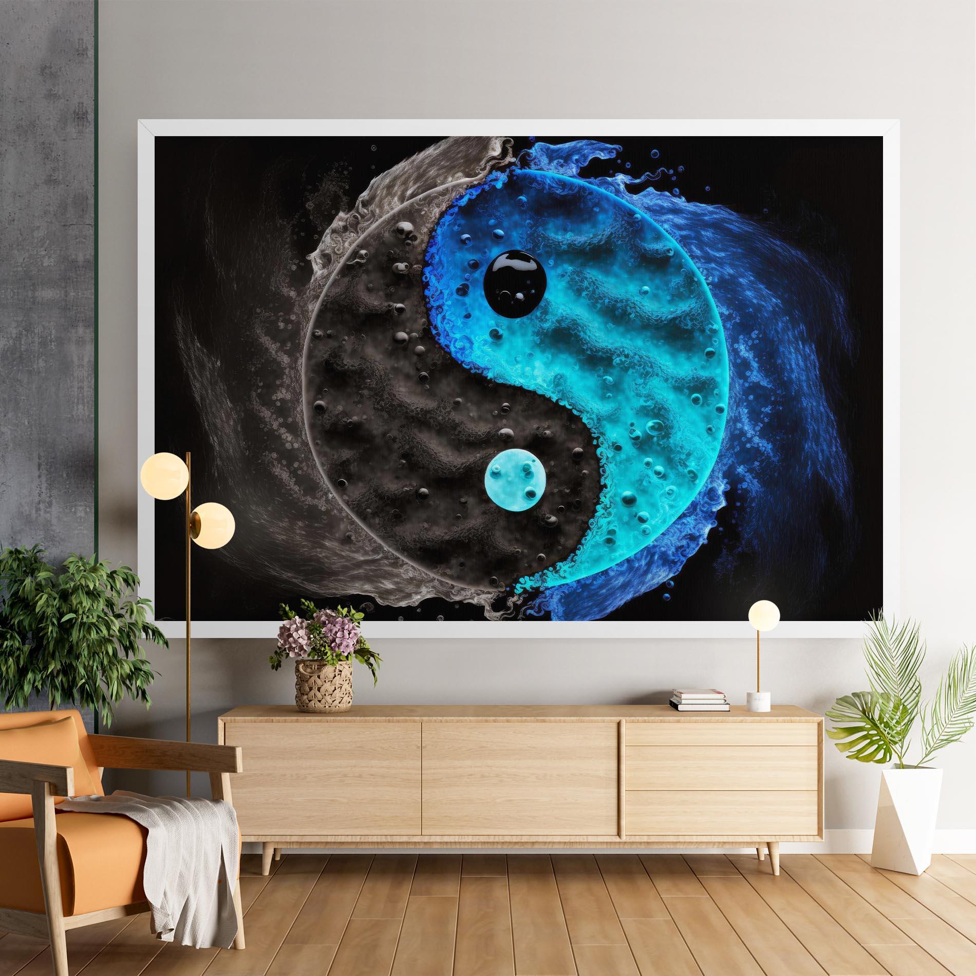 Leinwandbild Blue Water Yinyang mockup 9