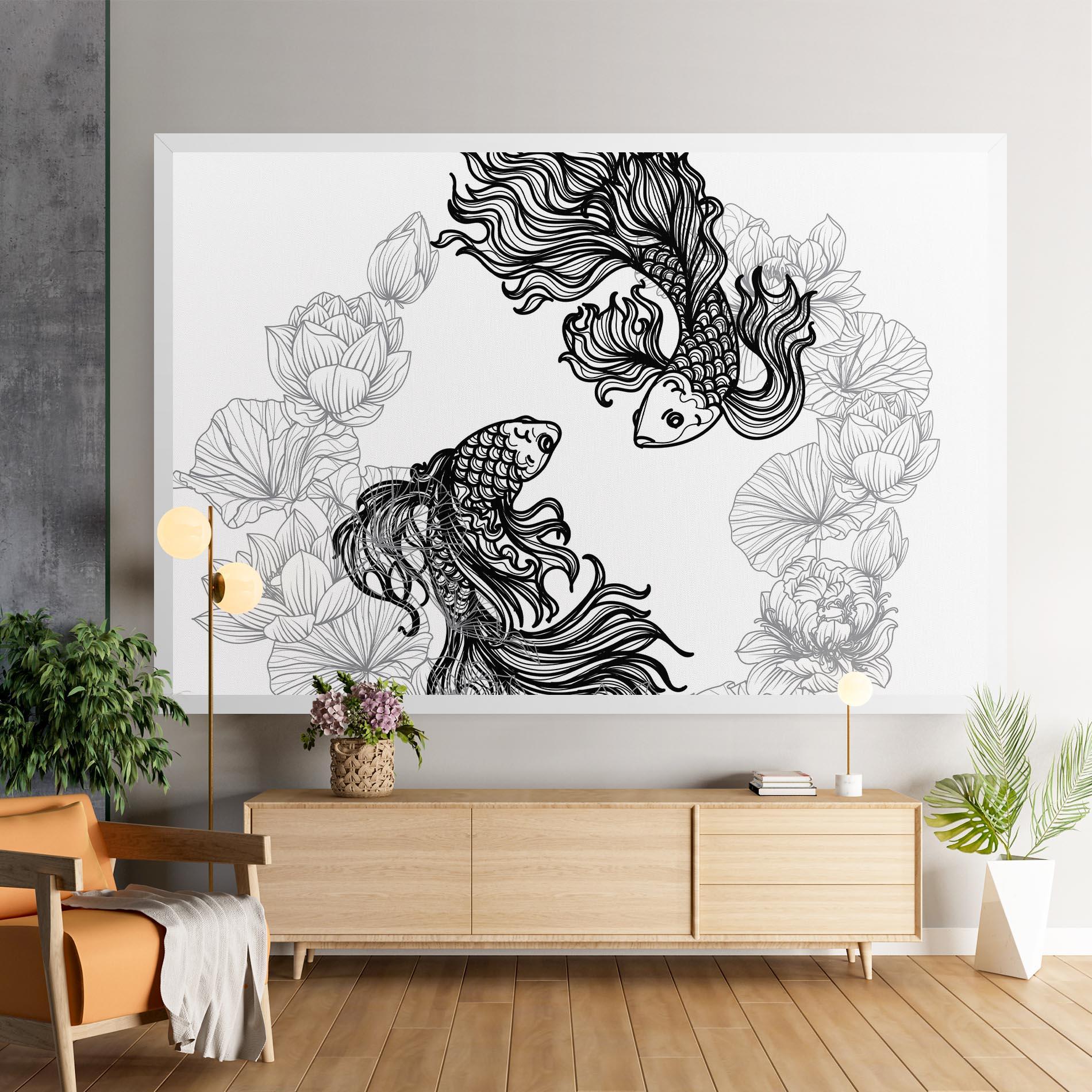 Leinwandbild Fish Yinyang mockup 9