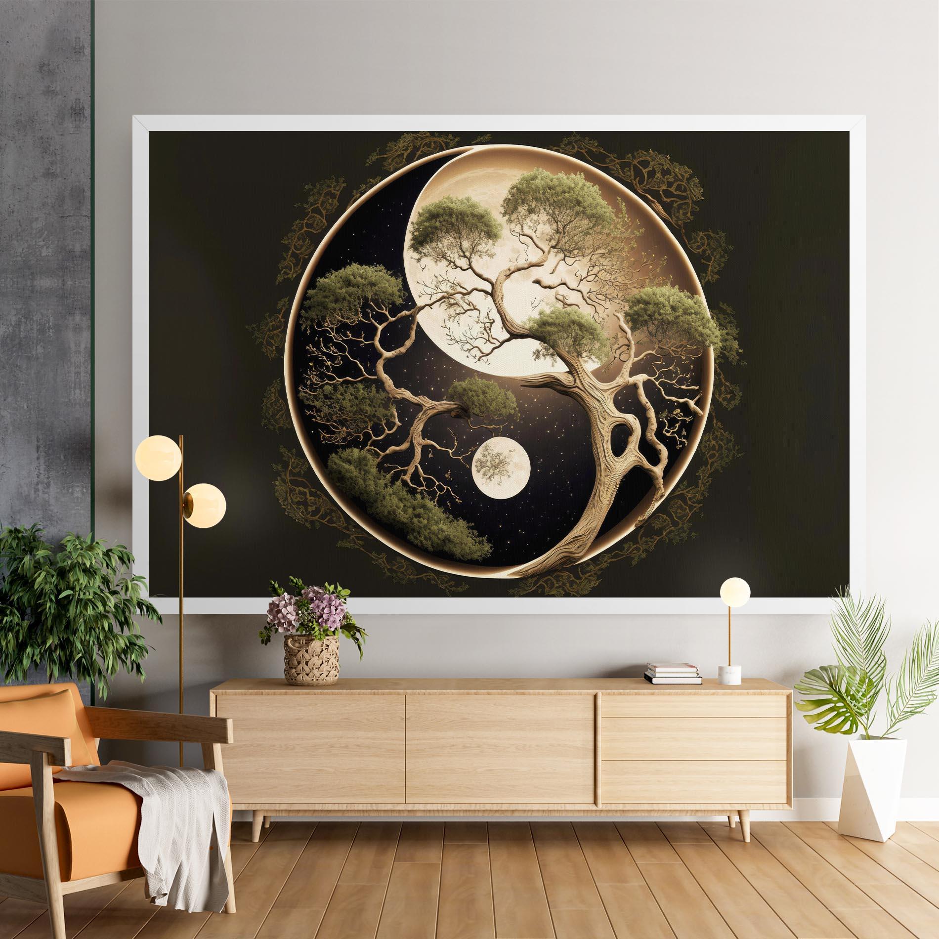 Leinwandbild Green Tree Yinyang mockup 9