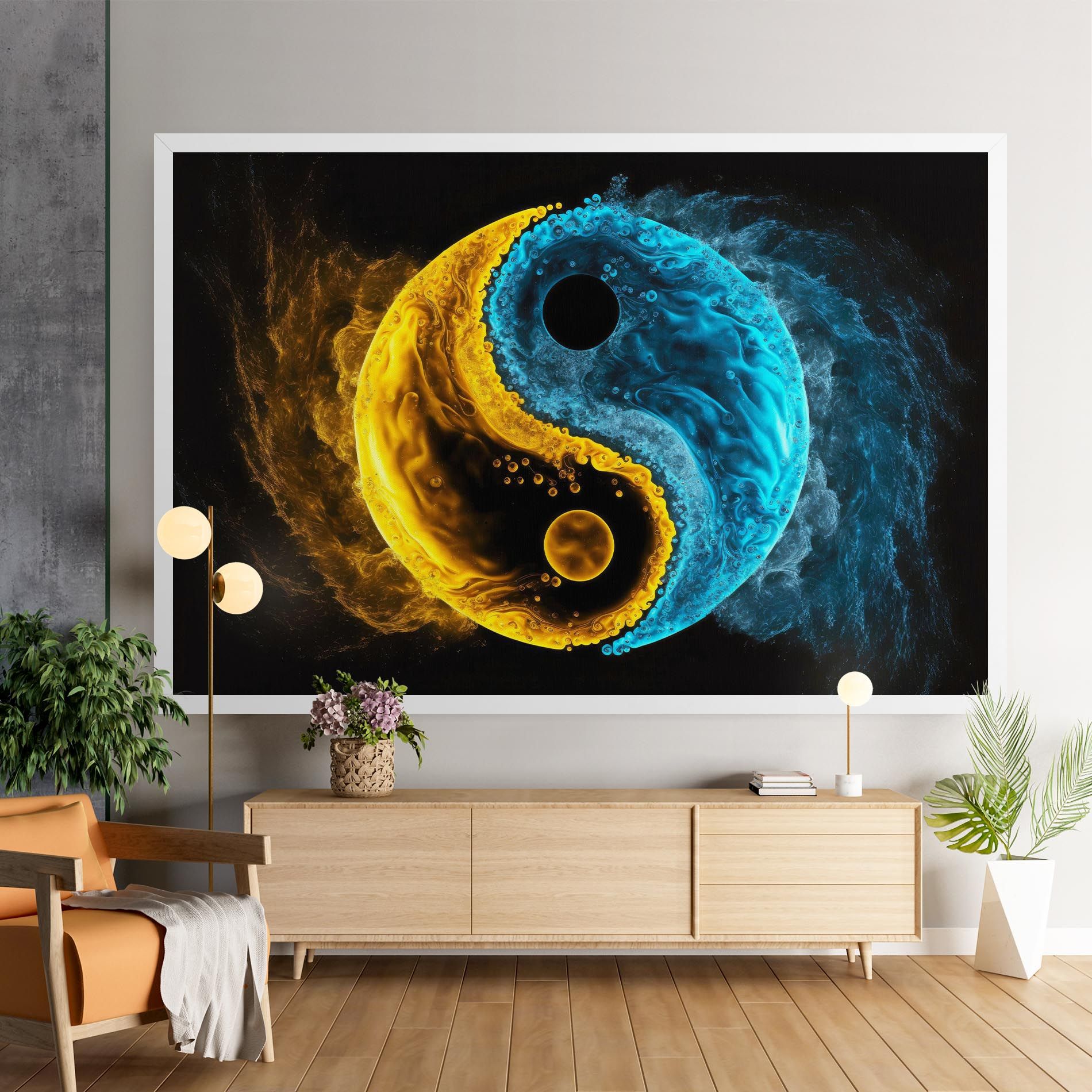 Yellow Blue Yinyang mockup 9