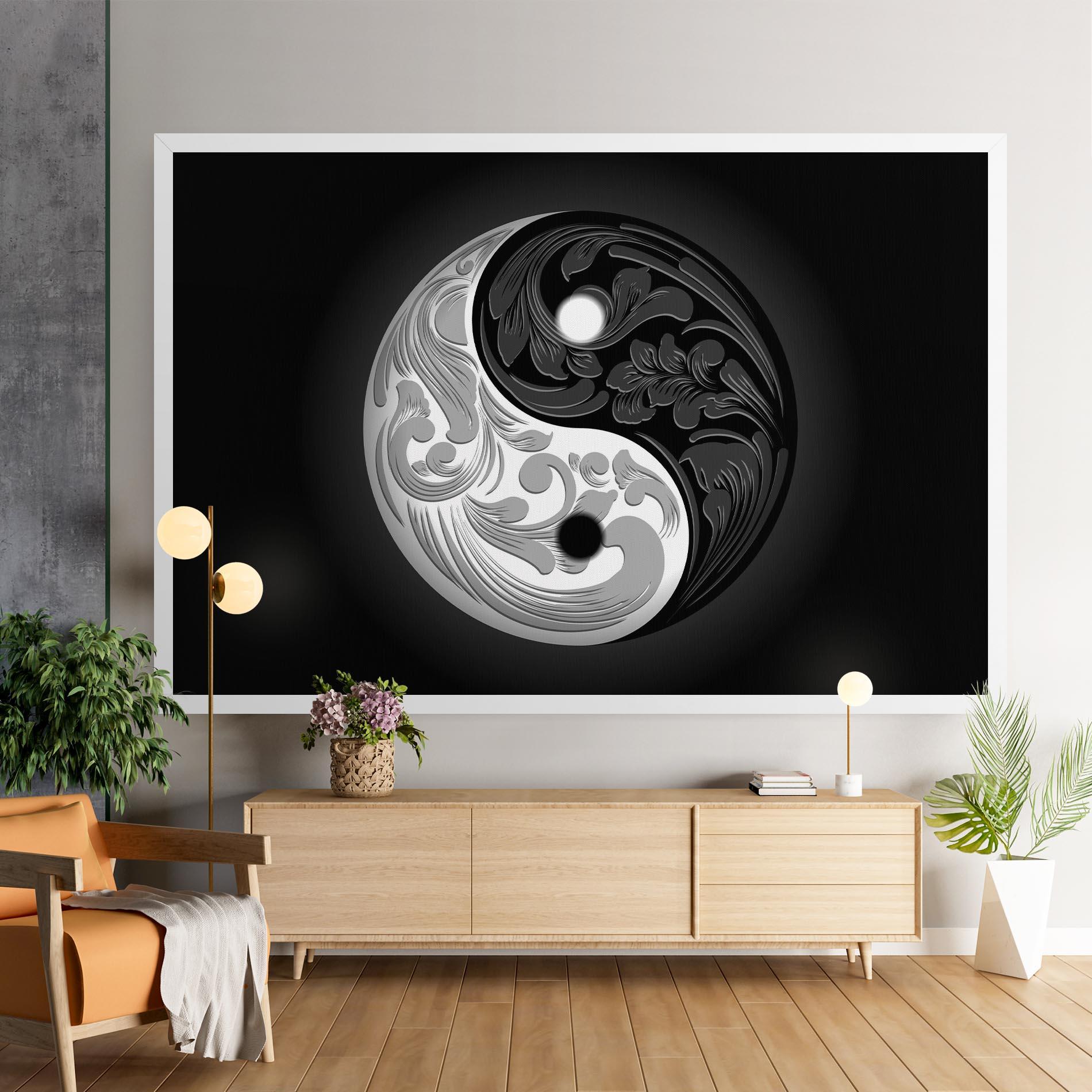 Leinwandbild Yinyang Grey mockup 9