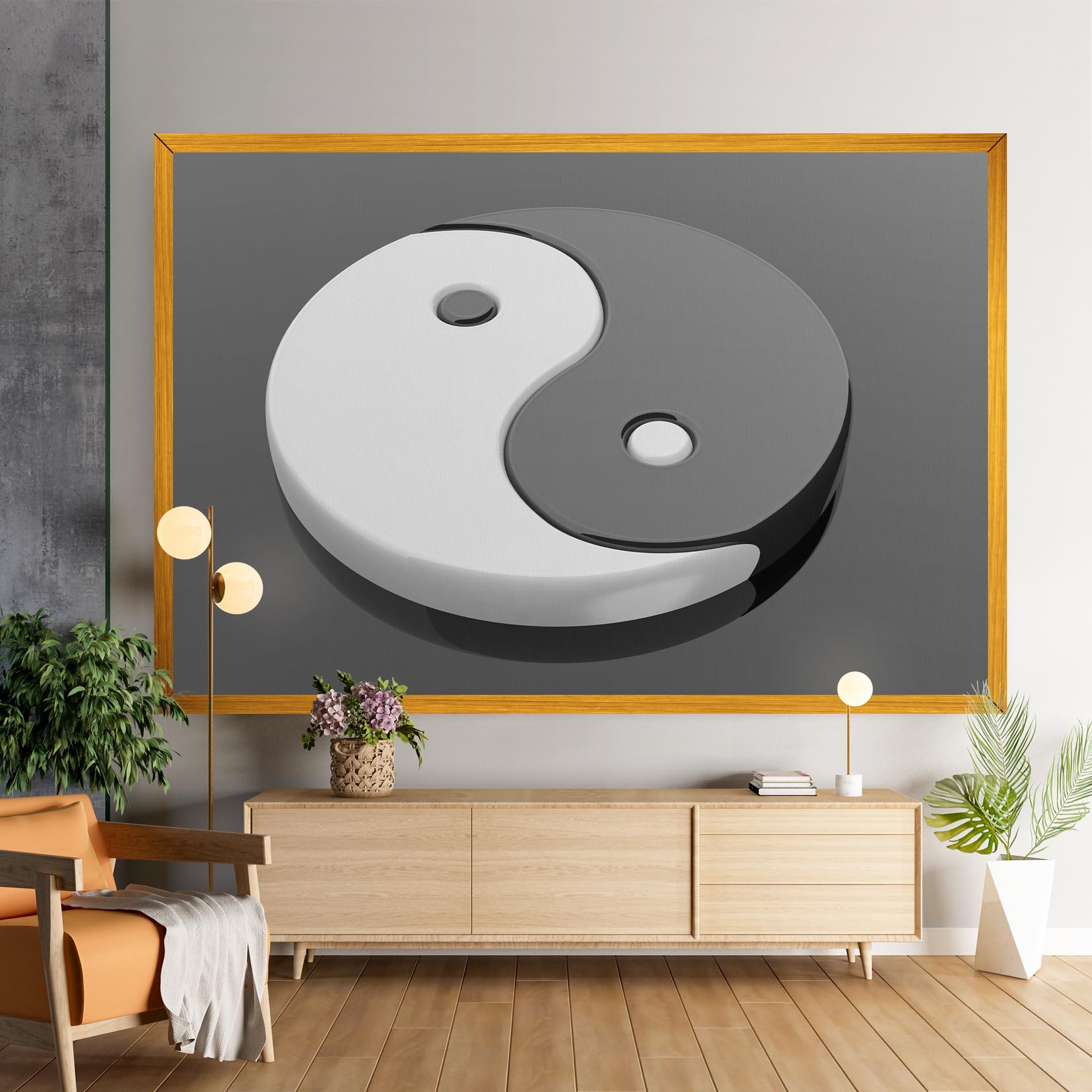 Leinwandbild 3d Yinyang mockup 9
