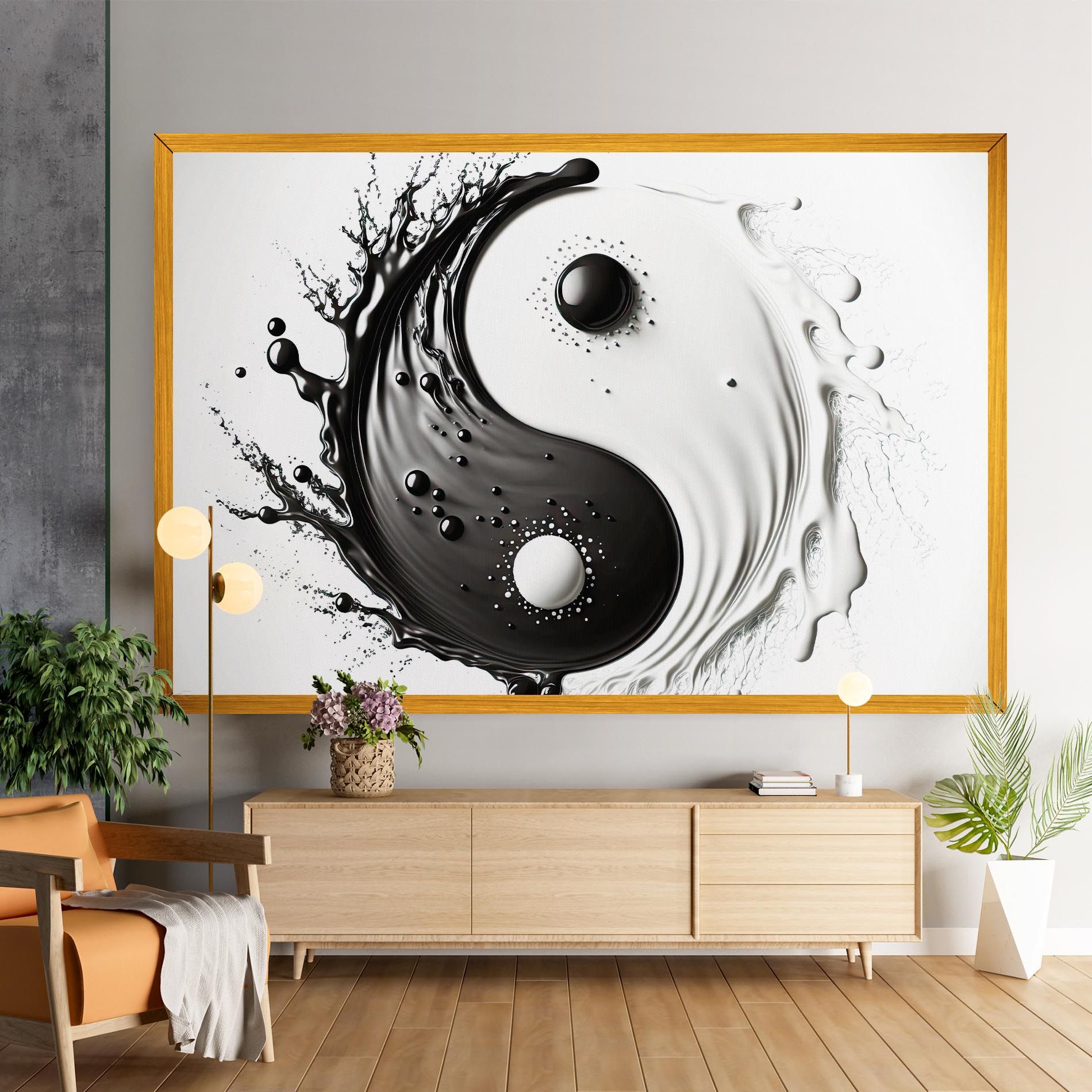 Black Liquid Yinyang mockup 9