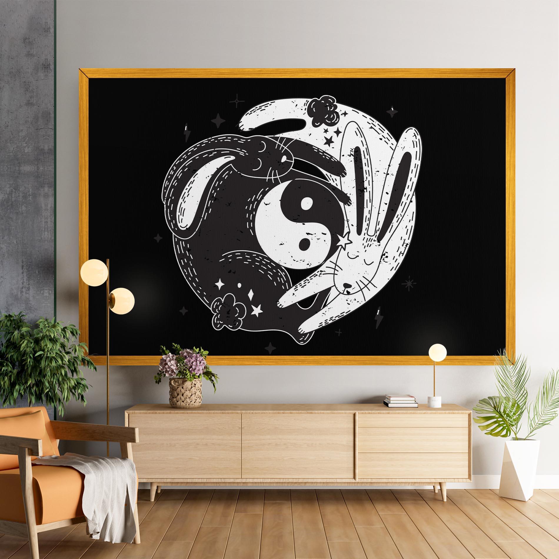 Leinwandbild Bunny Yinyang mockup 9