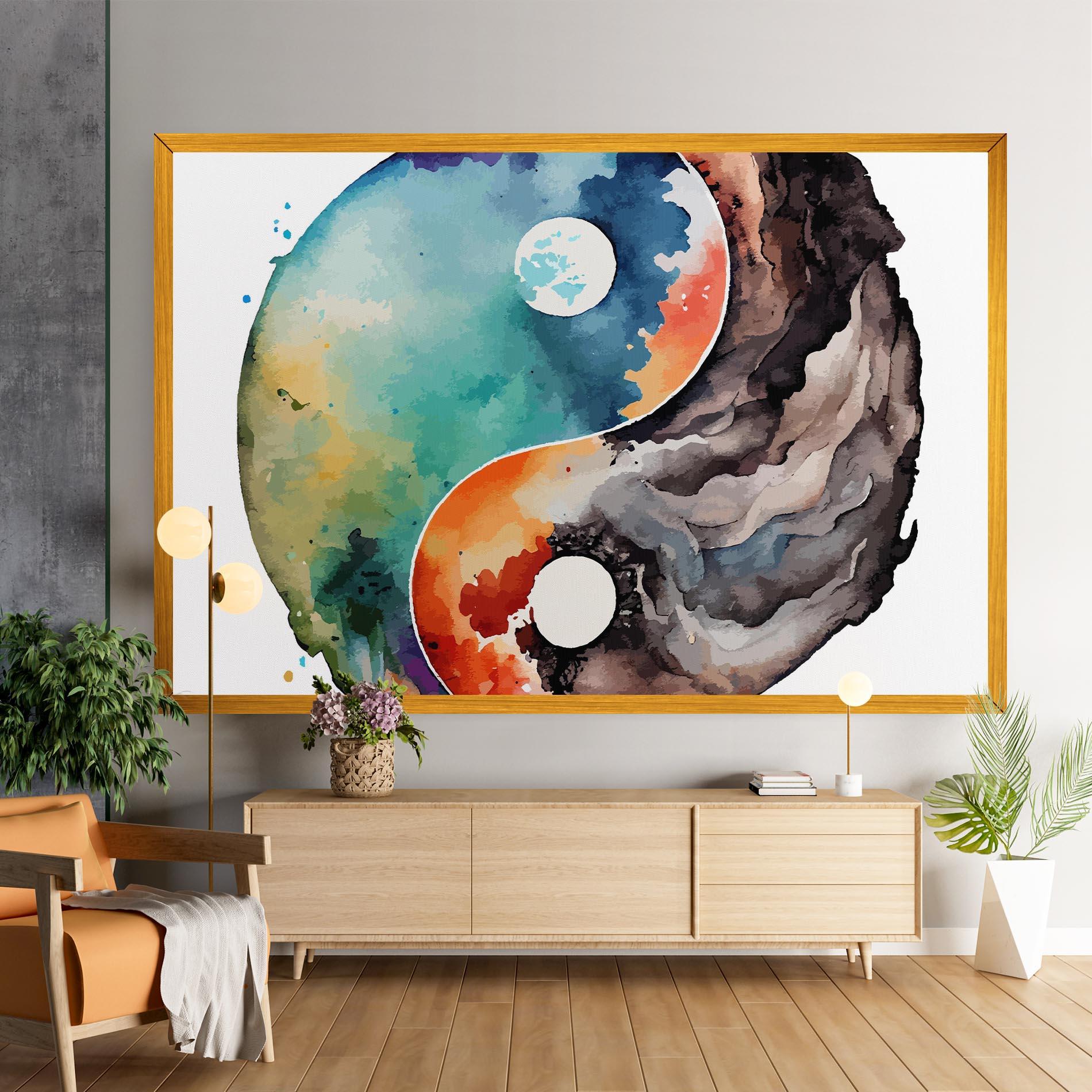 Leinwandbild Earth Yinyang Art mockup 9