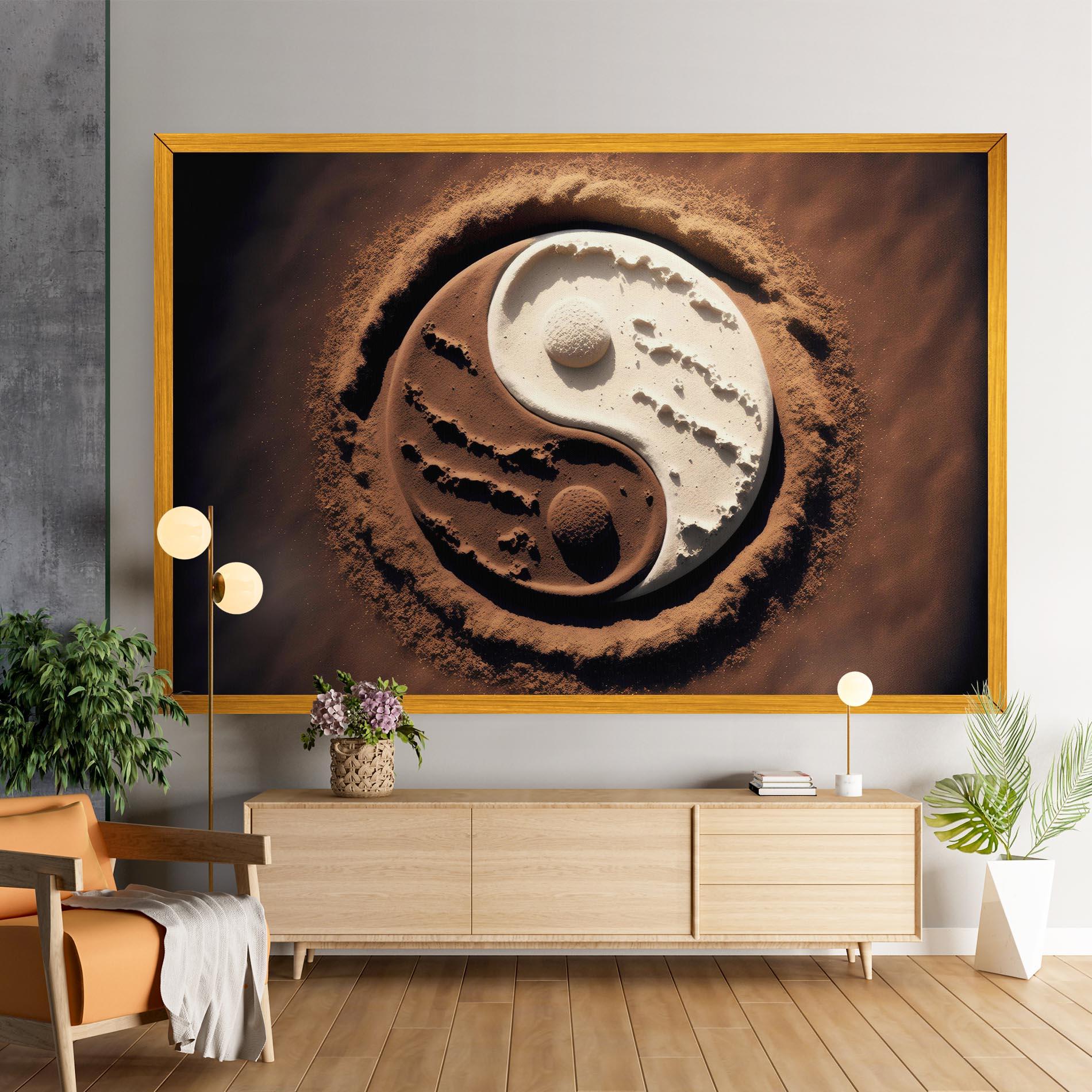 Leinwandbild Earth Yinyang mockup 9
