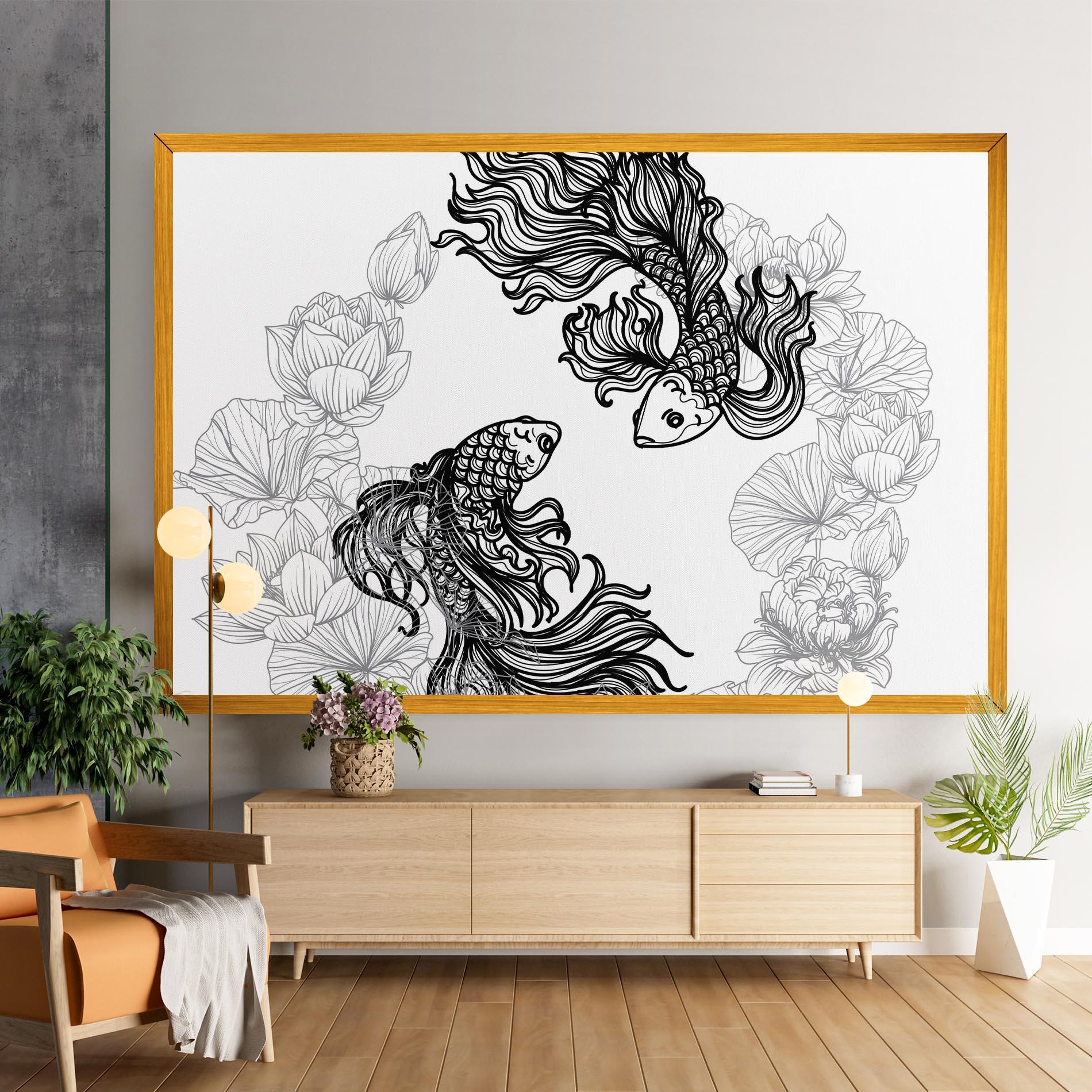 Leinwandbild Fish Yinyang mockup 9