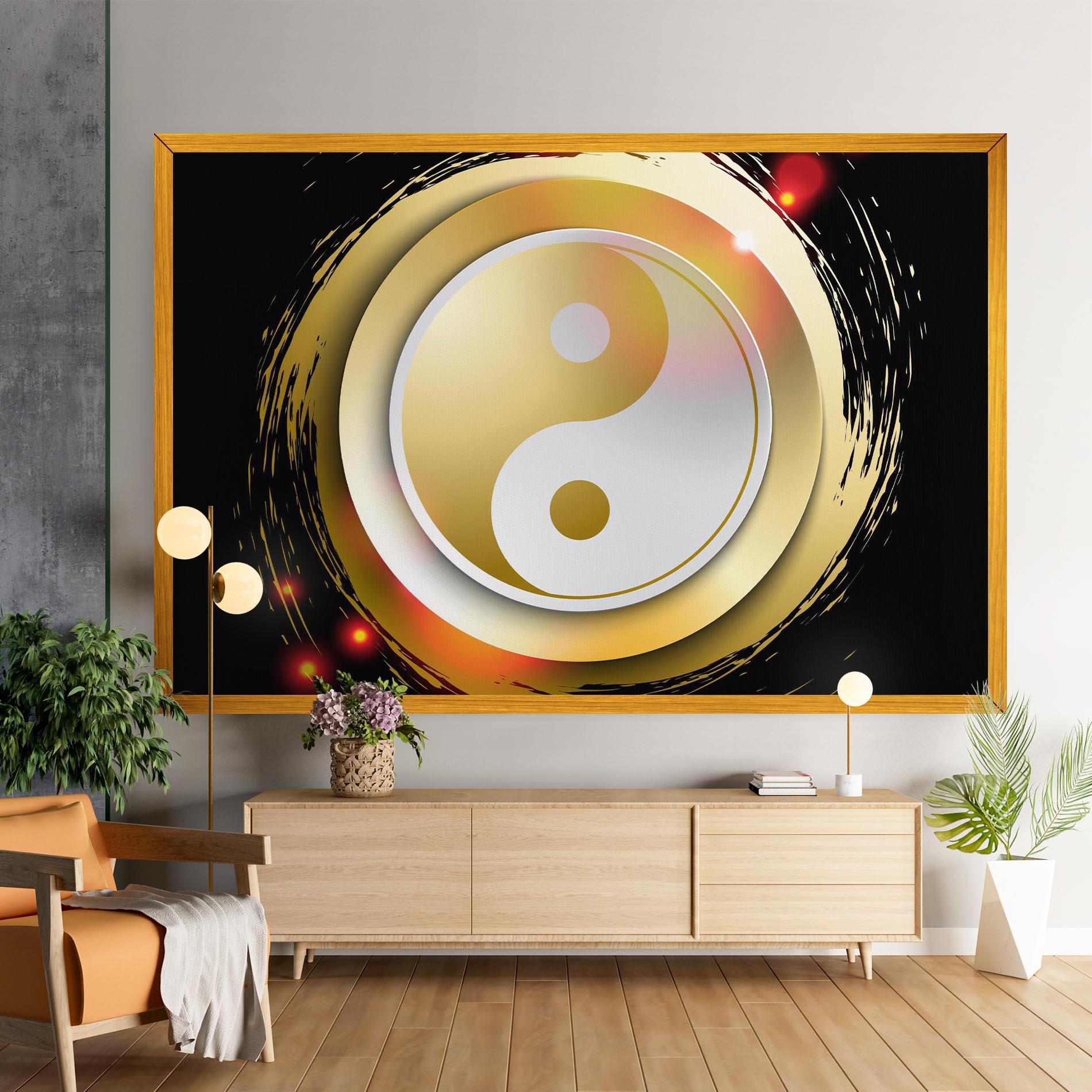 Leinwandbild Gold Light Yinyang mockup 9