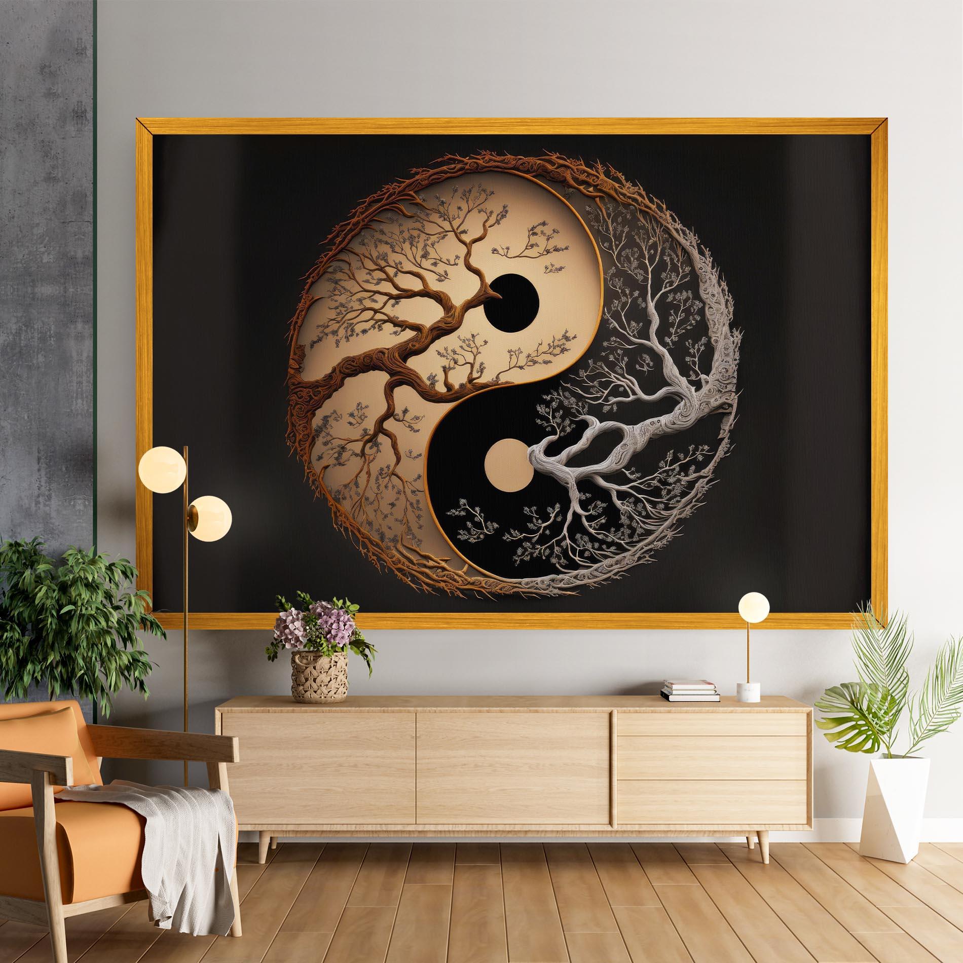 Leinwandbild Old Tree Yinyang mockup 9