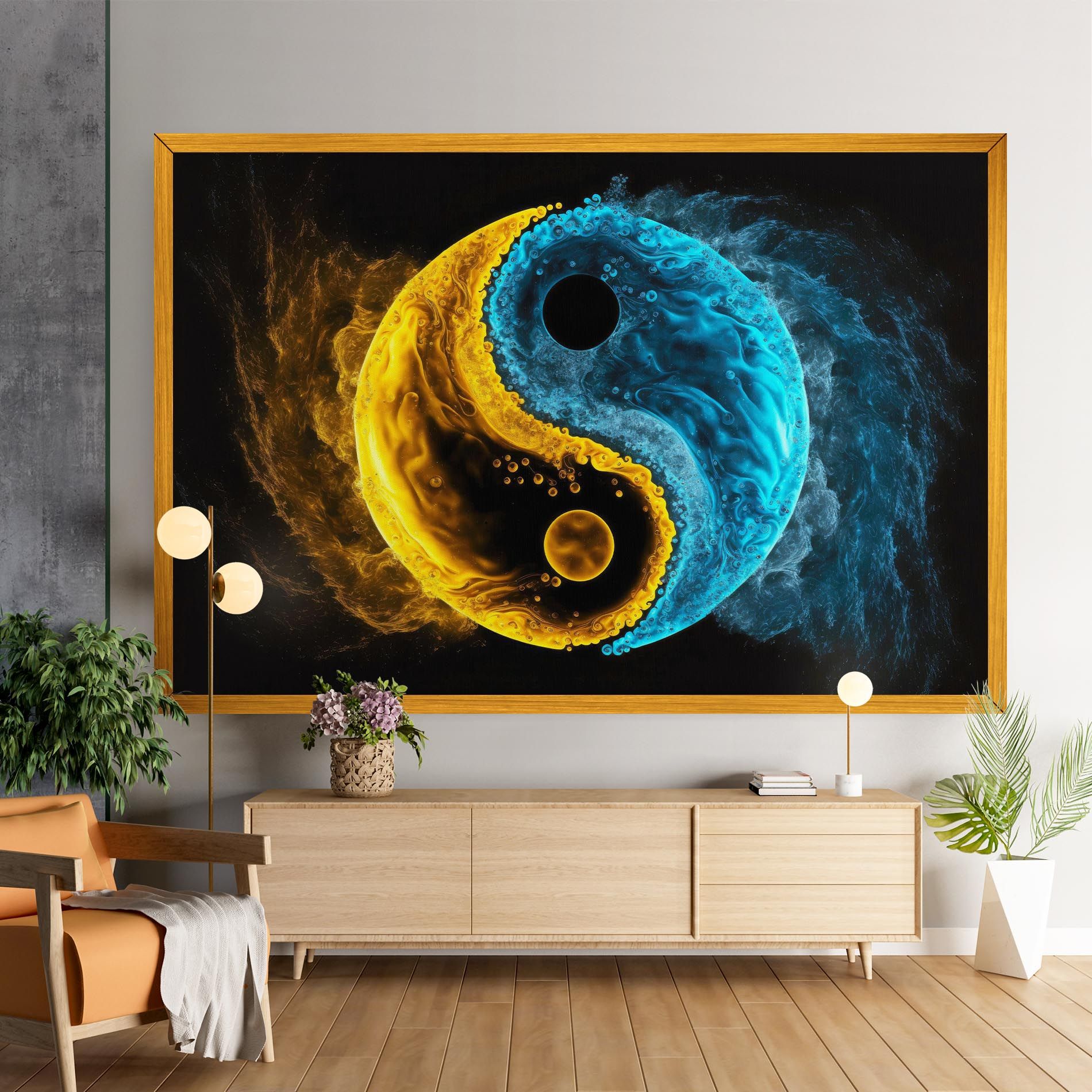 Yellow Blue Yinyang mockup 9