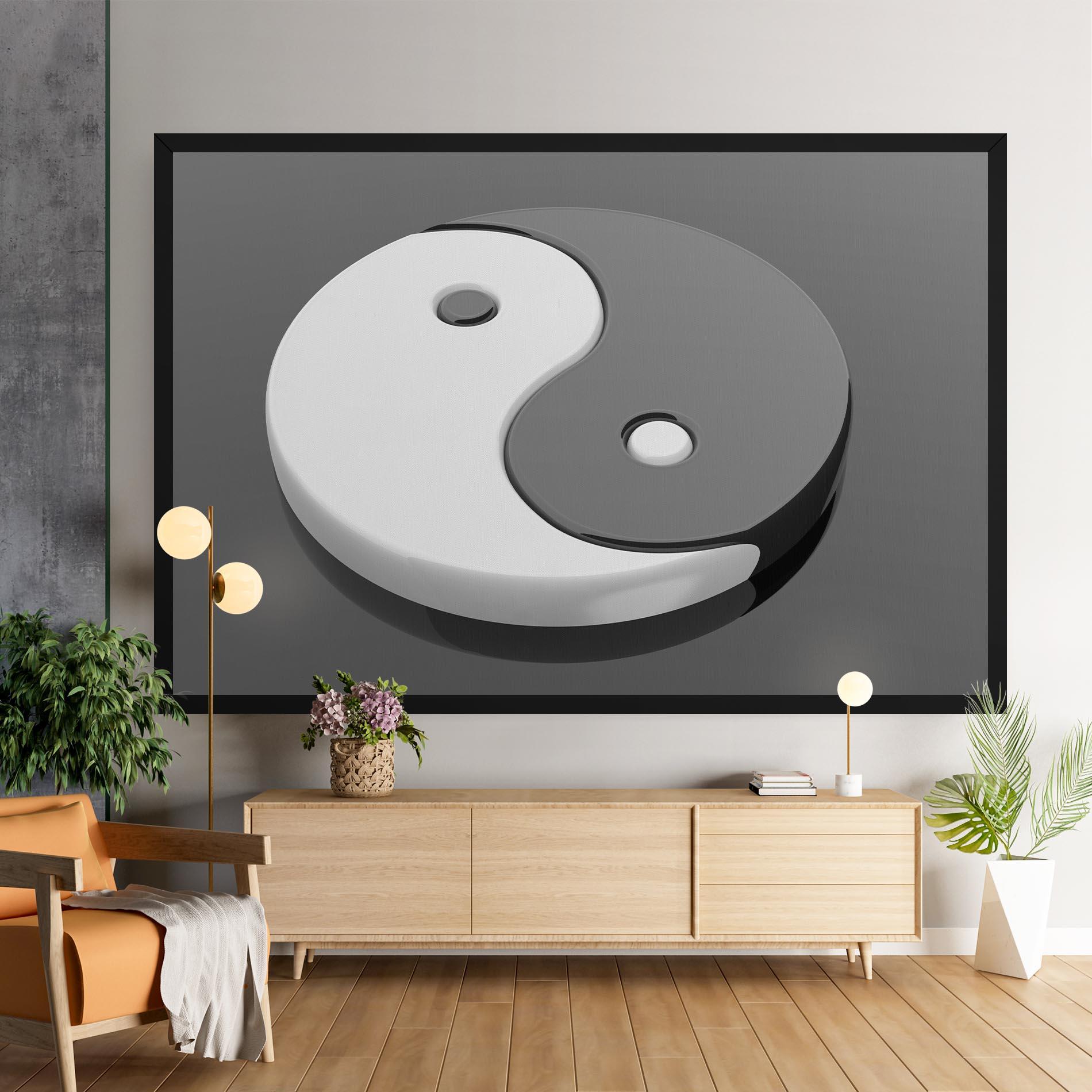 Leinwandbild 3d Yinyang mockup 9