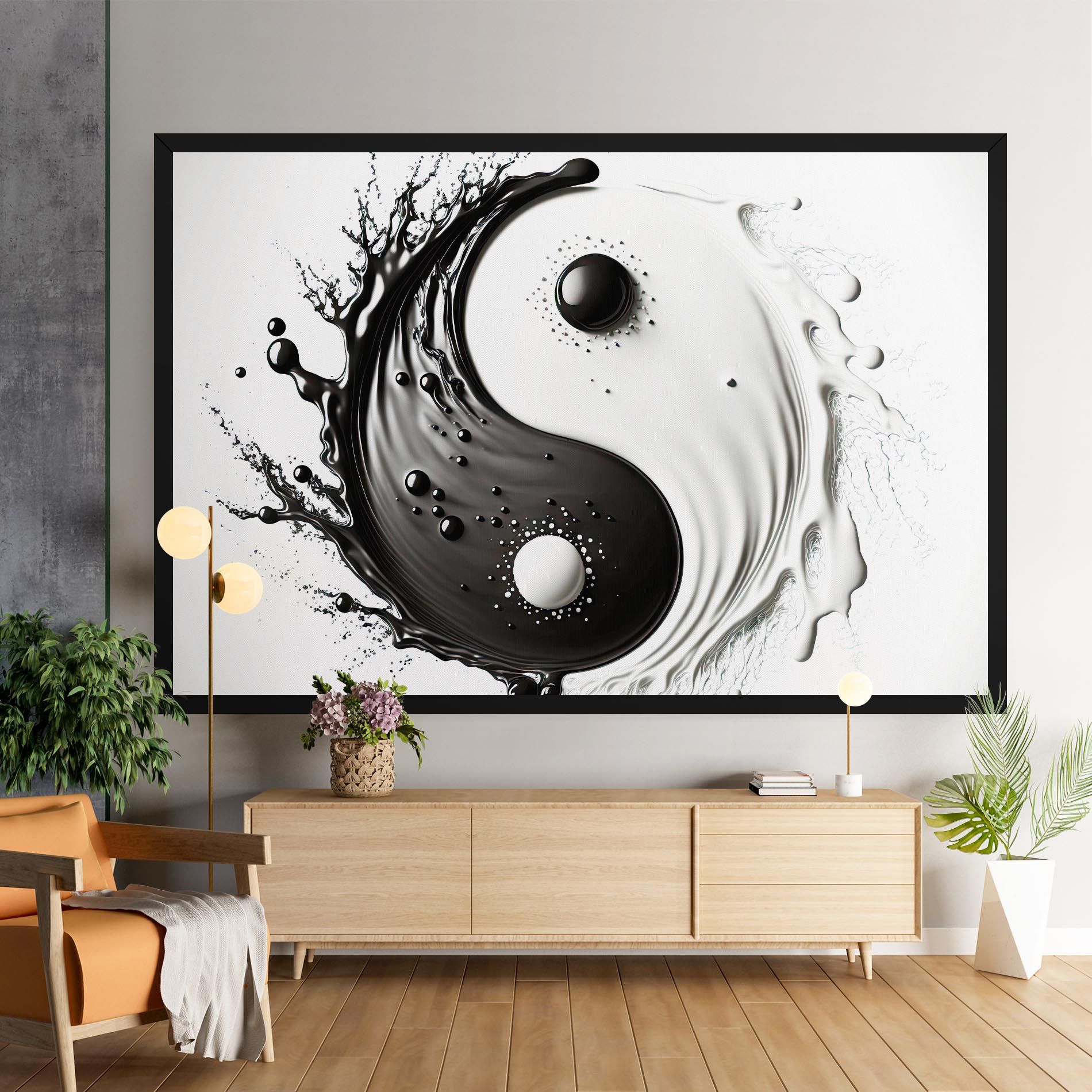 Black Liquid Yinyang mockup 9