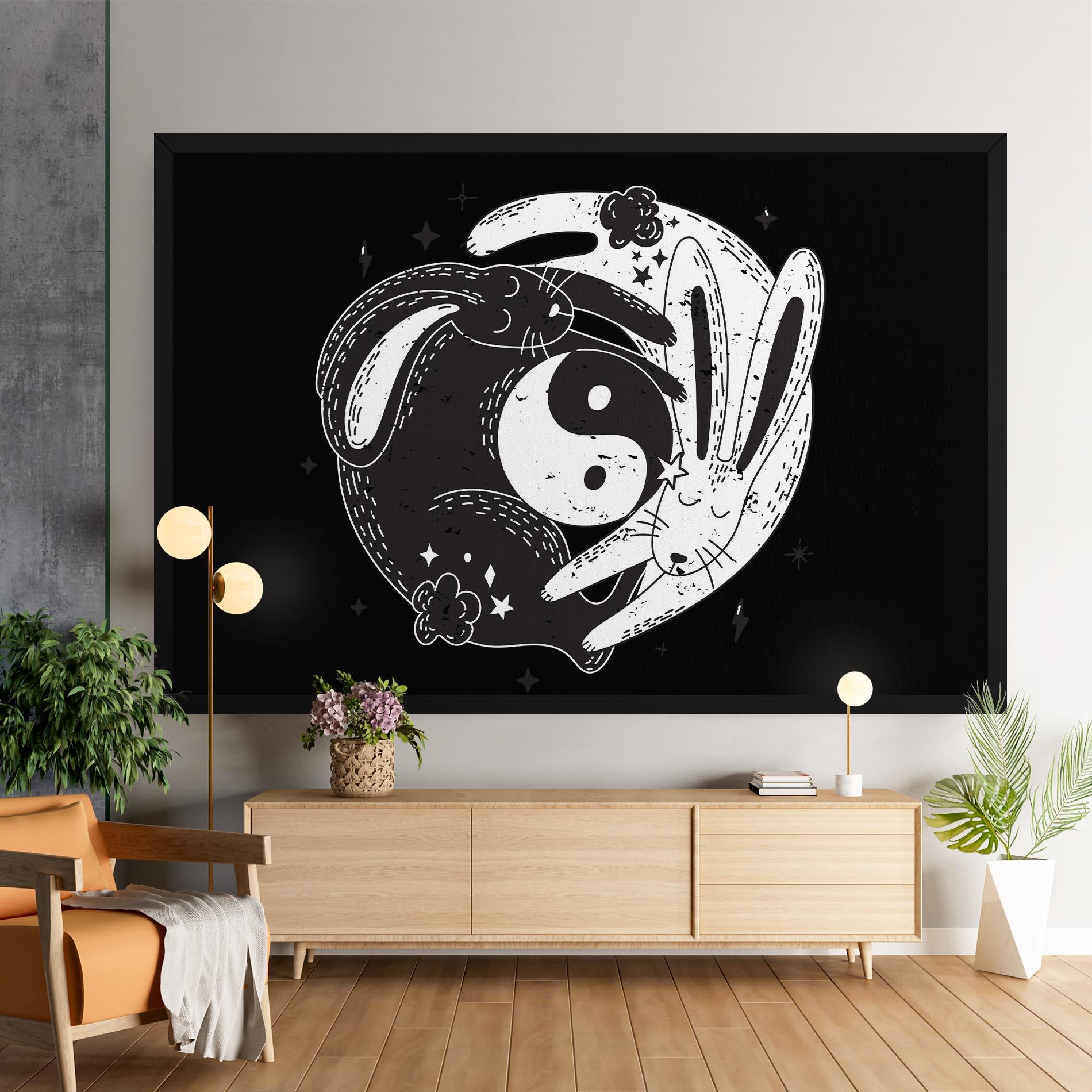 Leinwandbild Bunny Yinyang mockup 9