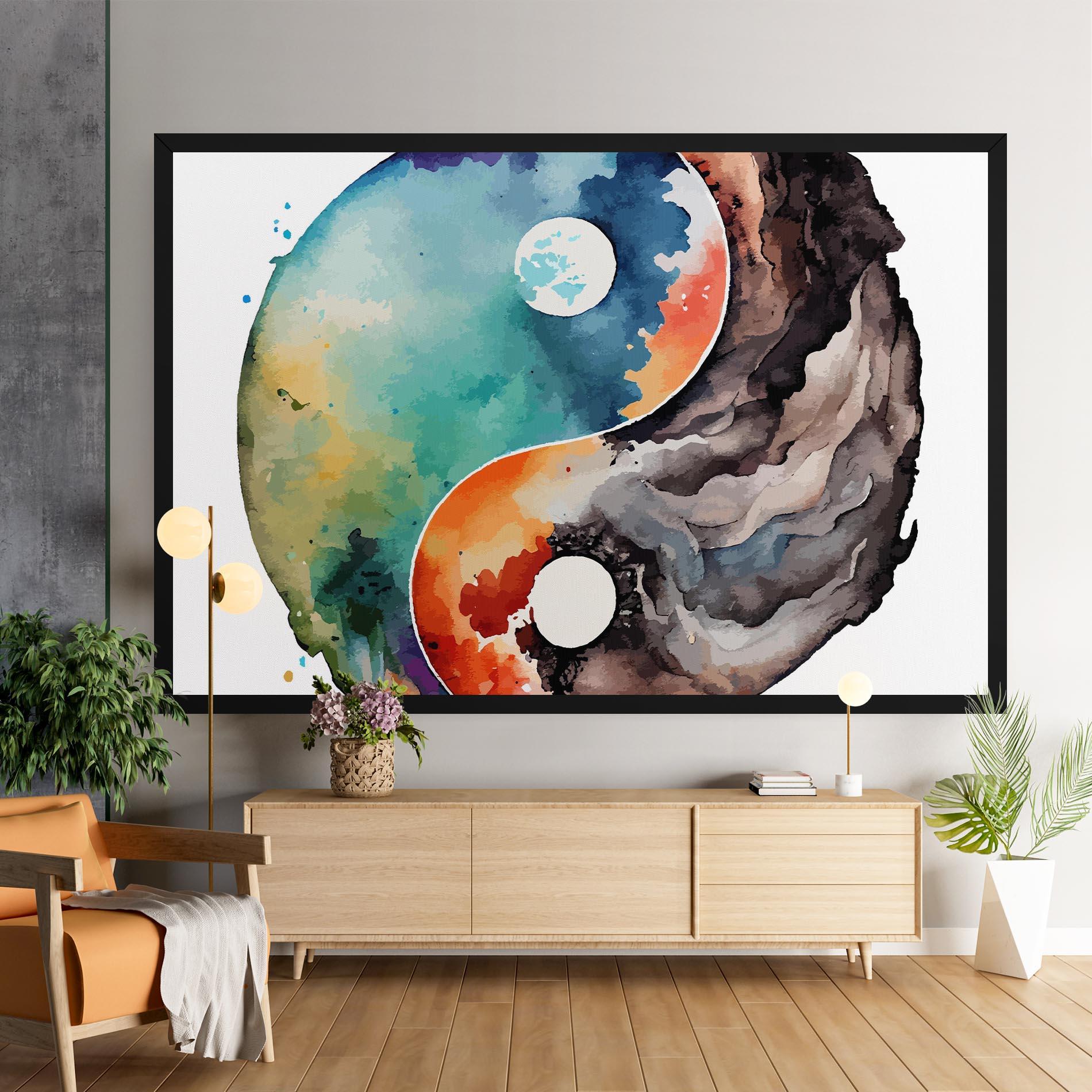 Leinwandbild Earth Yinyang Art mockup 9