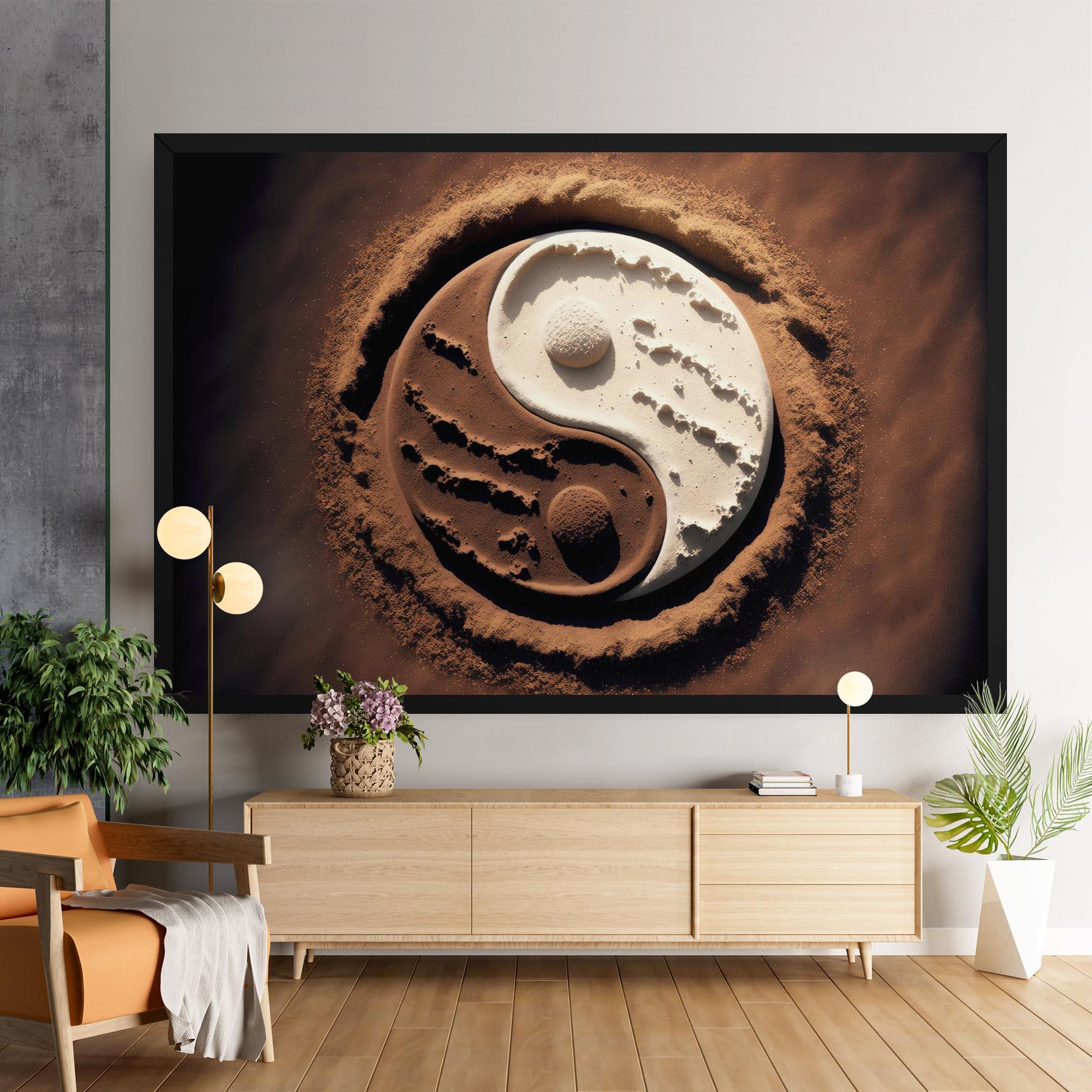 Leinwandbild Earth Yinyang mockup 9